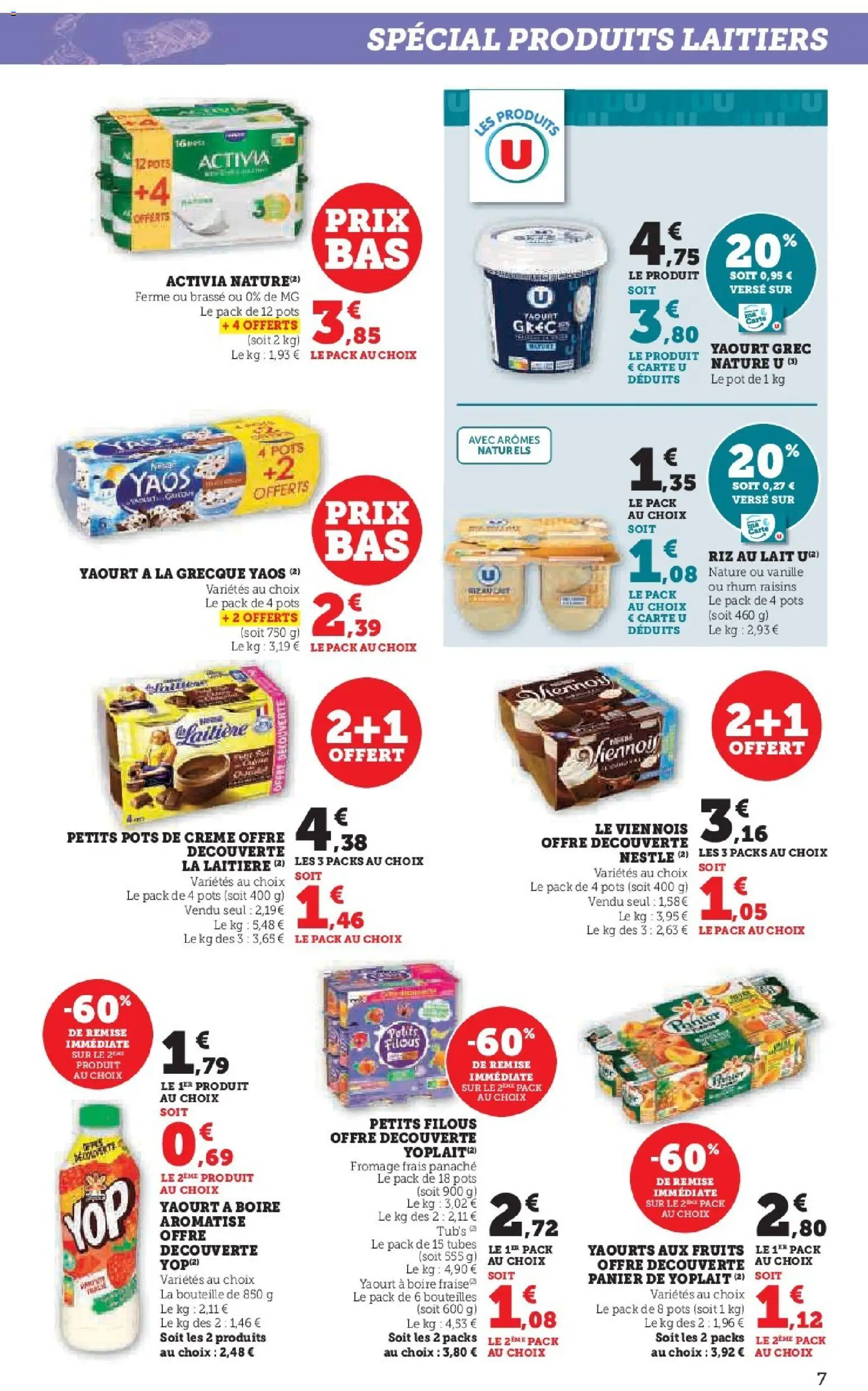 {H1} | Page: 7 | Produits: Rhum, Lait, Crème, Fromage frais