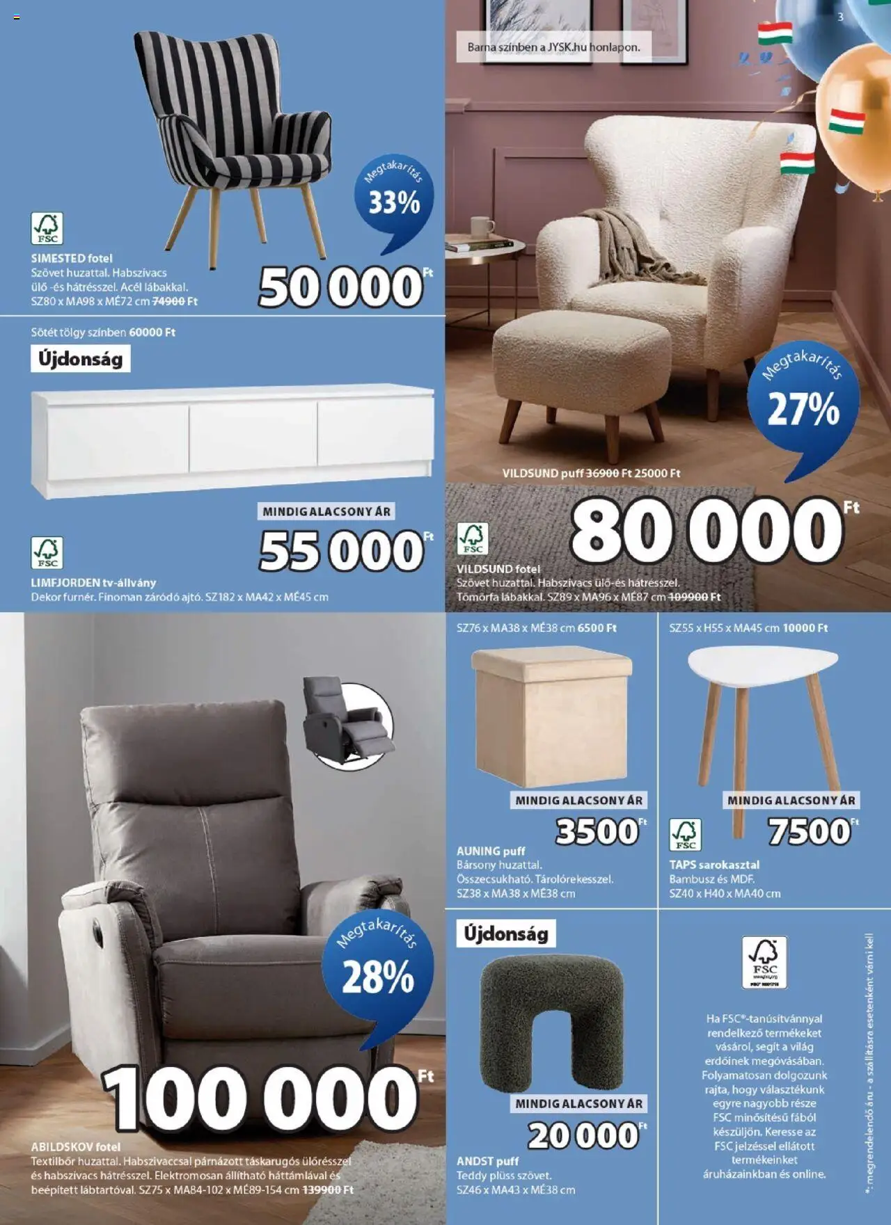 JYSK akciós ujság - amely érvényes a következő dátumtól: 10.09.2025 | Oldal: 3 | Termékek: Plüss, Fotel, Puff