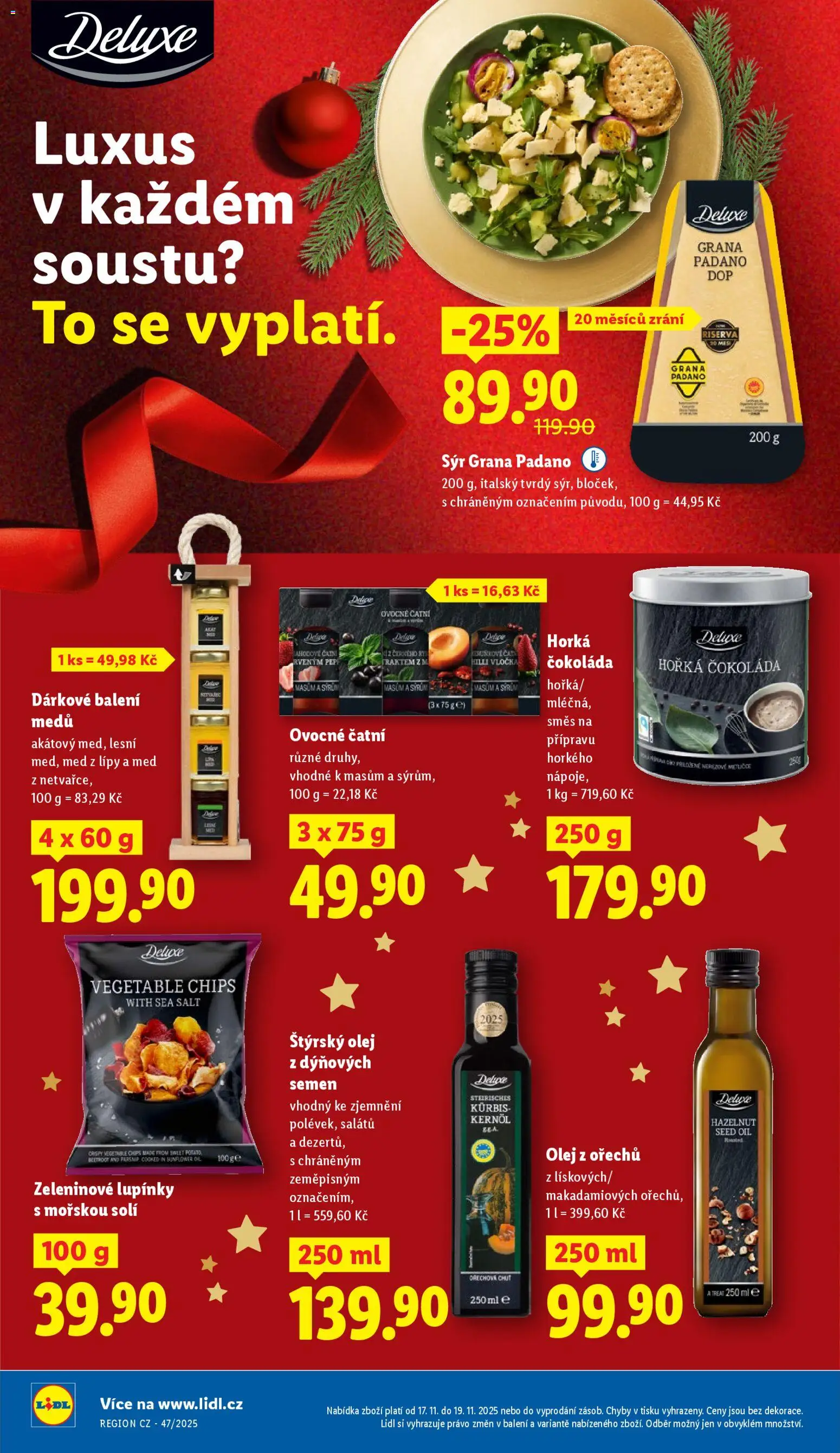 Lidl Black Friday od 17.11.2025 | Strana: 26 | Produkty: Sýr, Olej, Med, Deluxe