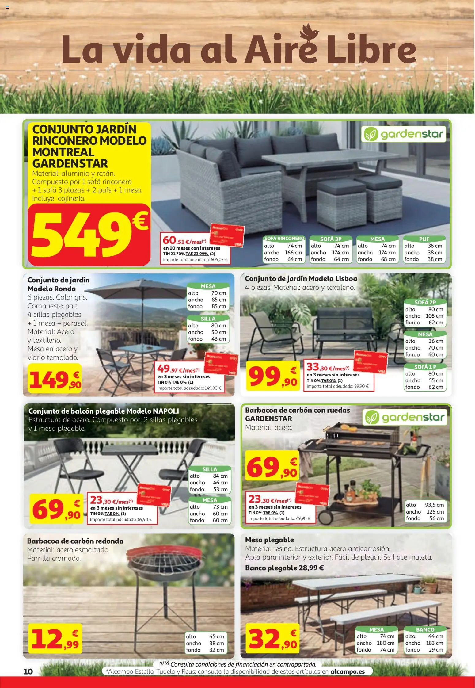 Alcampo SST Catalán │ válido desde el 12.03.2026 | Página: 10 | Productos: Barbacoa, Parrilla, Sofá, Mesa