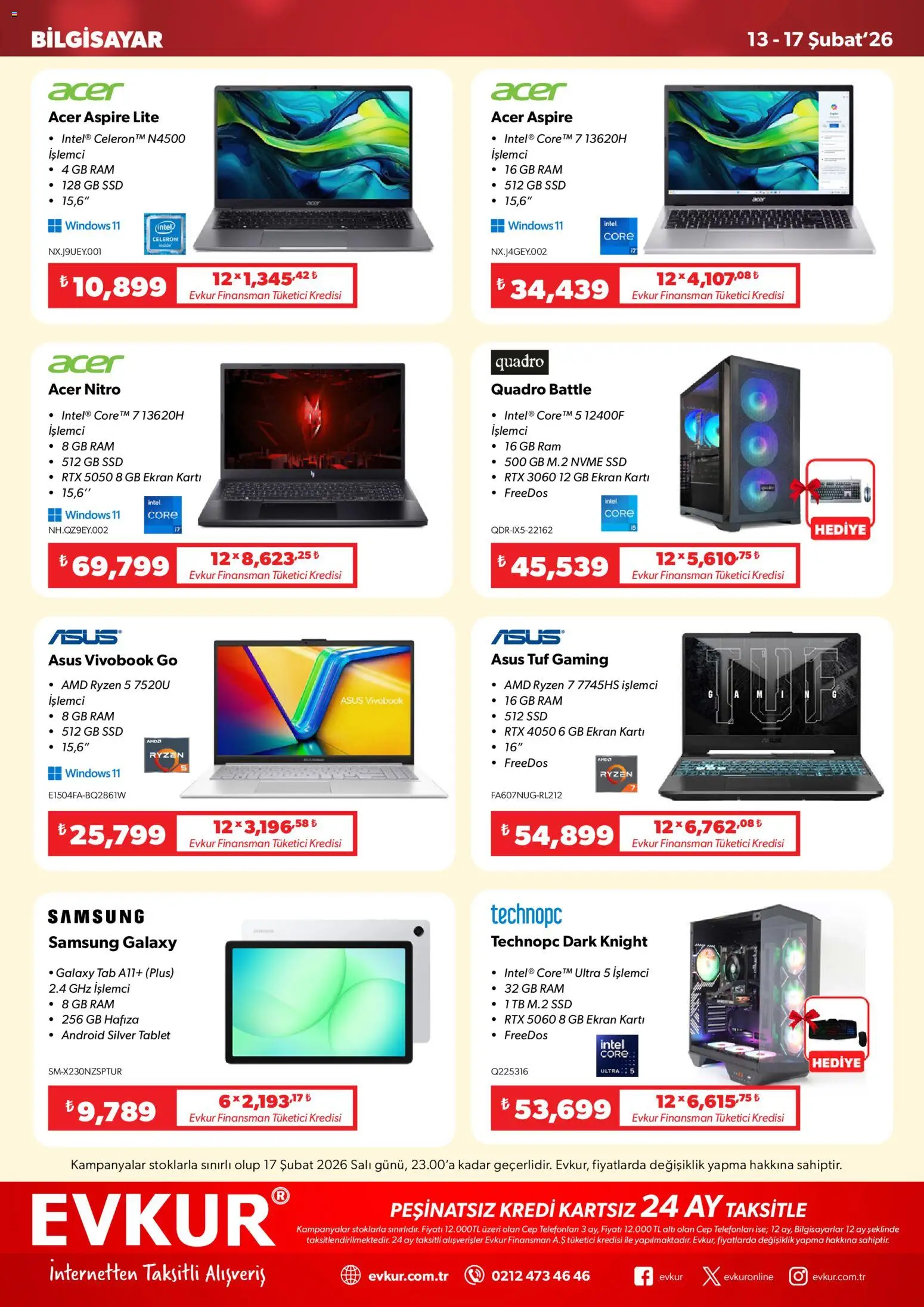 Evkur Katalog - 13.02.2026 tarihinden itibaren geçerlidir | Sayfa: 3 | Ürünler: Tablet, Bilgisayar