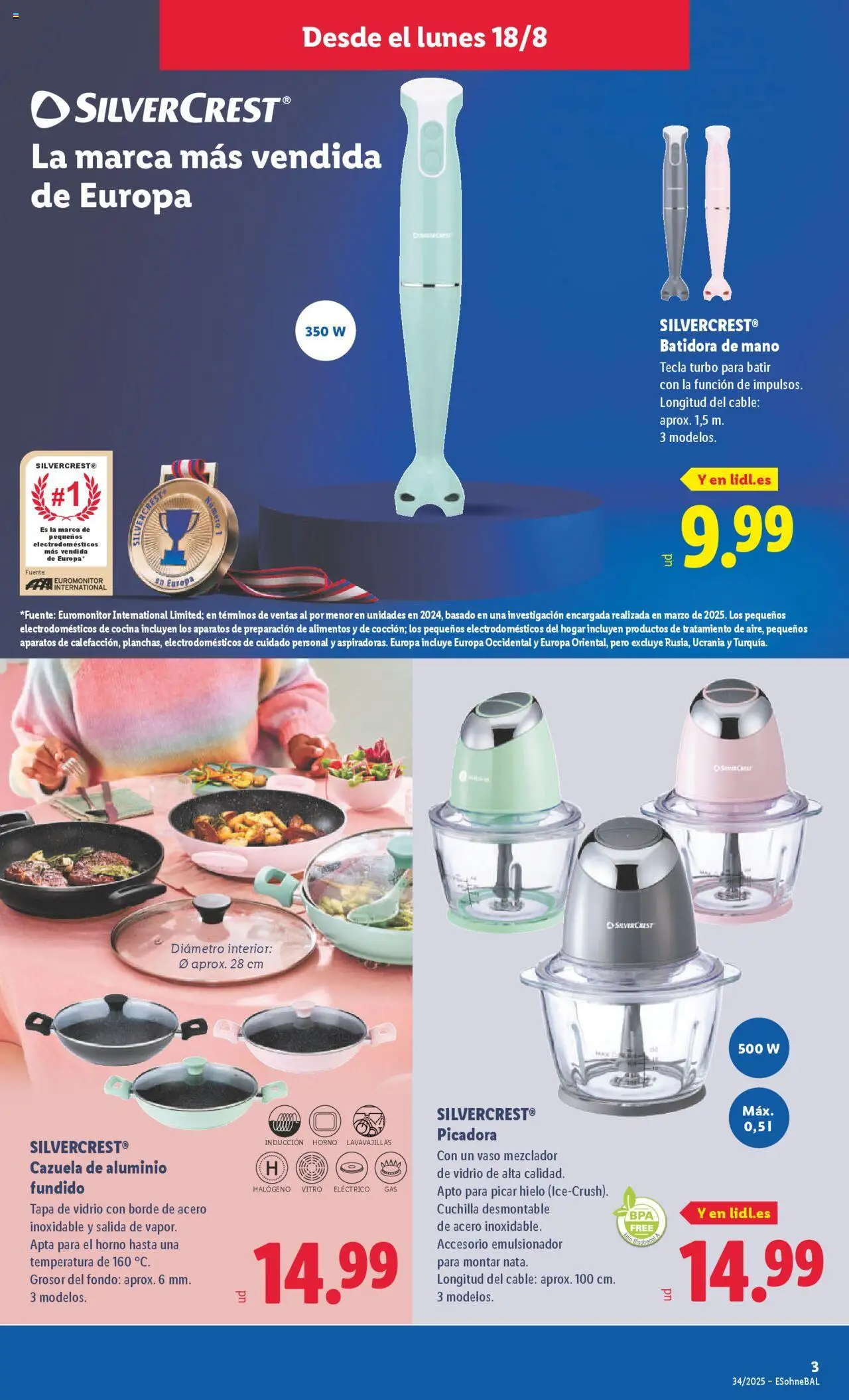 Lidl catálogo de bazar VAL │ válido desde el 18.08.2025 | Página: 3 | Productos: Ηλεκτρονικα ειδη, Cable, Cocina, Κούβα