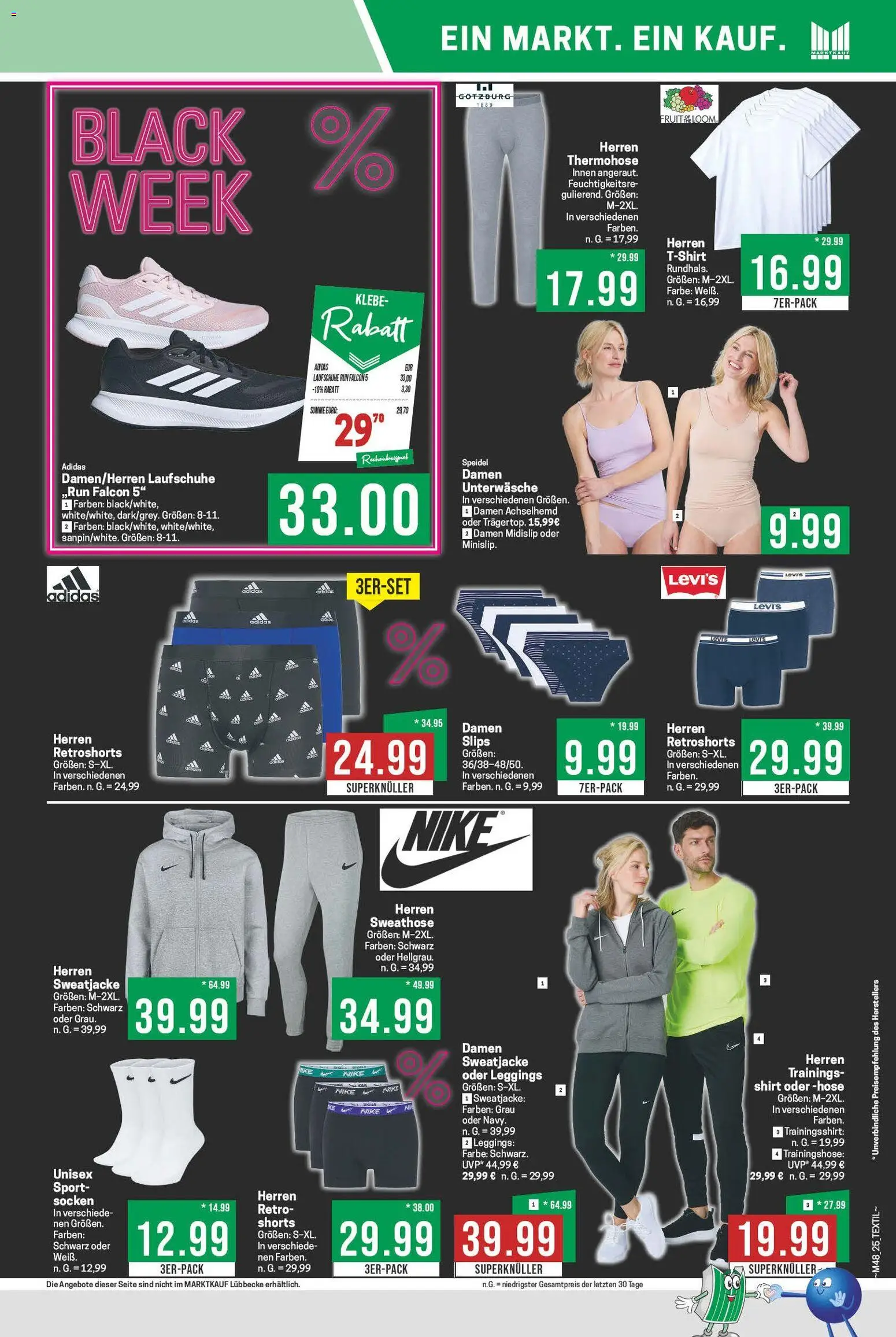 Marktkauf - Black Friday – gültig ab 24.11.2025 | Seite: 25 | Produkte: Sweathose, Trainingshose, Laufschuhe, Leggings