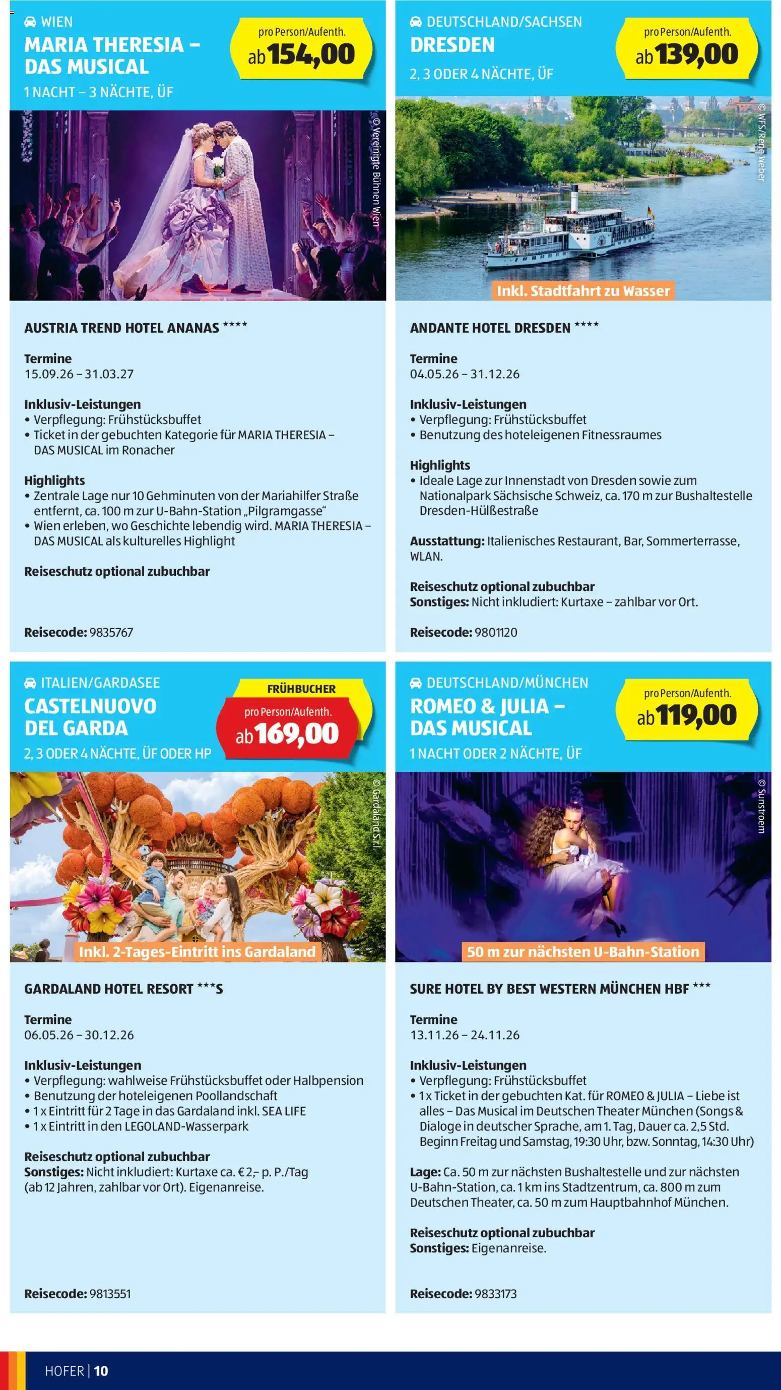 Hofer - Hofer Reisen Katalog gültig ab 29.04.2026 | Seite: 10 | Produkte: Wasser, Uhr, Ananas