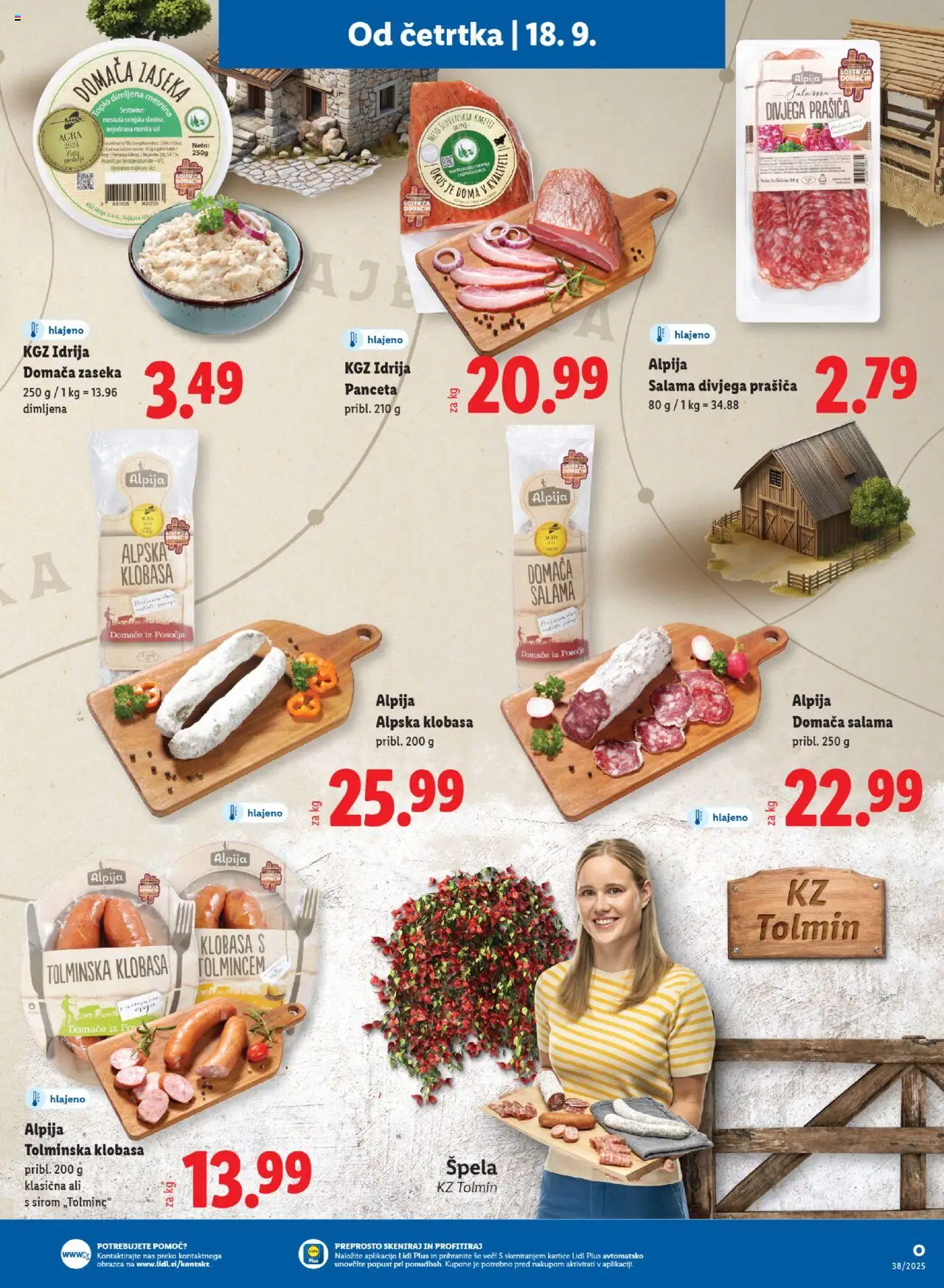 Novi Lidl katalog ponudbe – veljaven od 18.09.2025 | Stran: 19 | Izdelki: Panceta, Salama, Sol