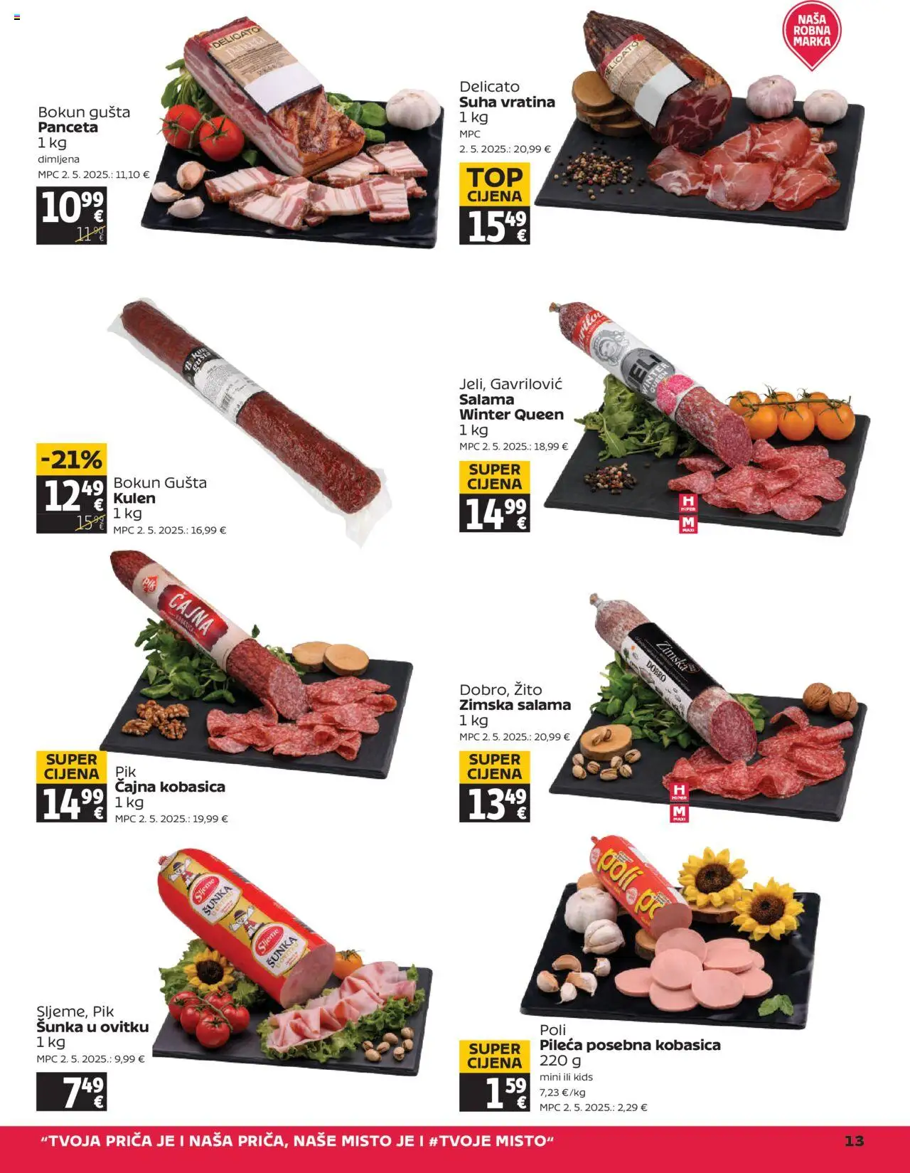 Tommy katalog | vrijedi od 02.10.2025 | Stranica: 13 | Proizvodi: Salama, Šunka, Kobasica, Kulen