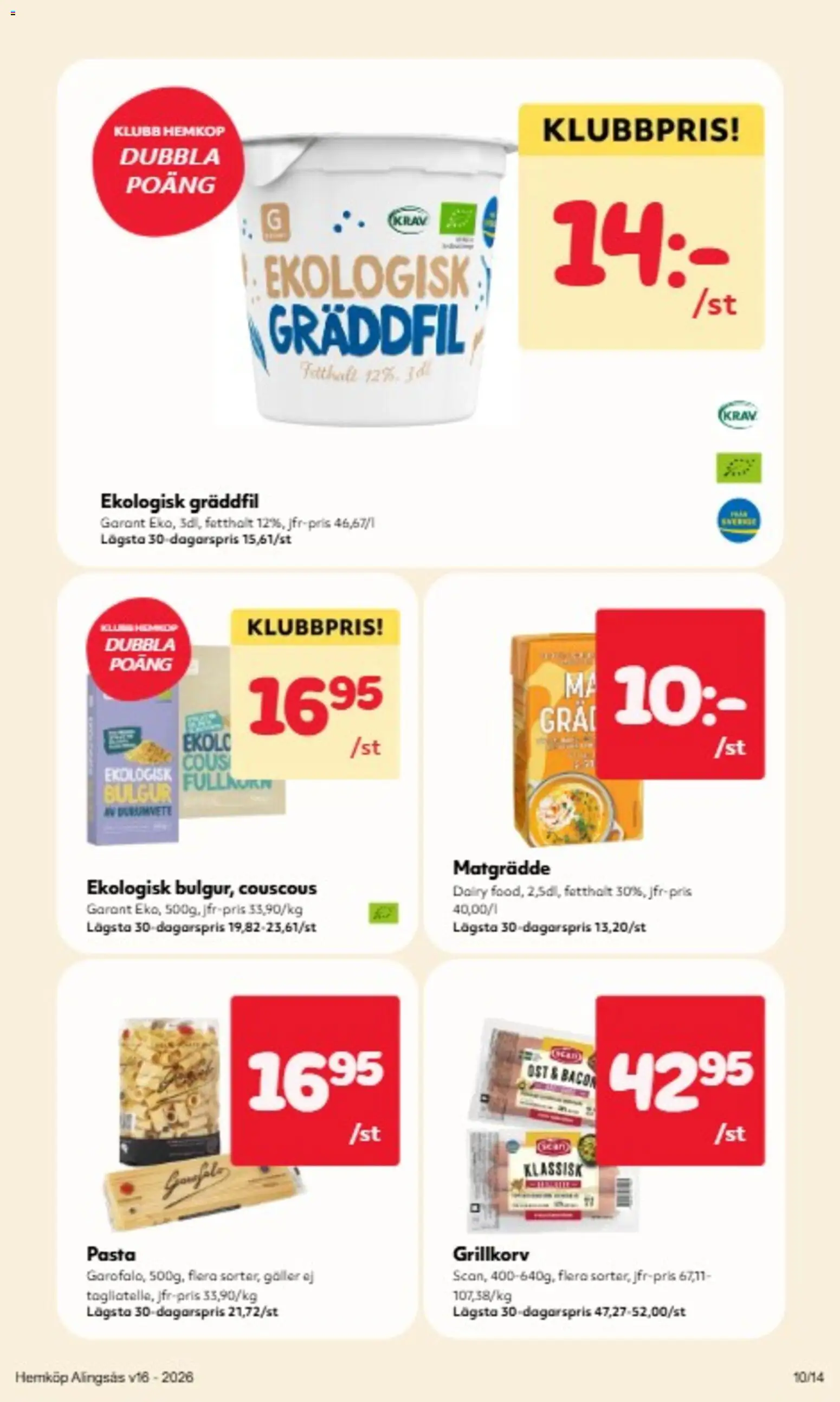 Hemköp reklamblad aktuell från 13.04.2026 | Sida: 11 | Produkter: Couscous, Ost, Gräddfil, Pasta