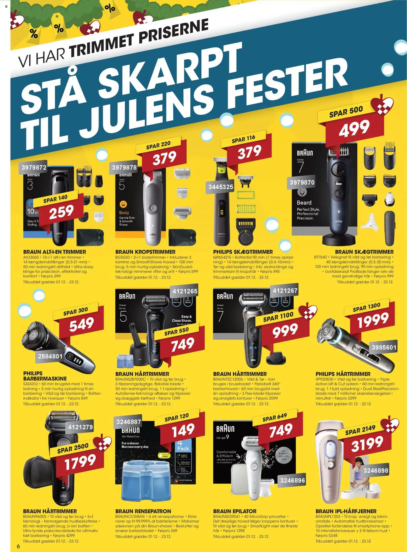 Punkt1 tilbudsavis – gyldig fra 01.12.2025 | Side: 6 | Produkter: Barbermaskine, Hårtrimmer, Epilator, Batteri