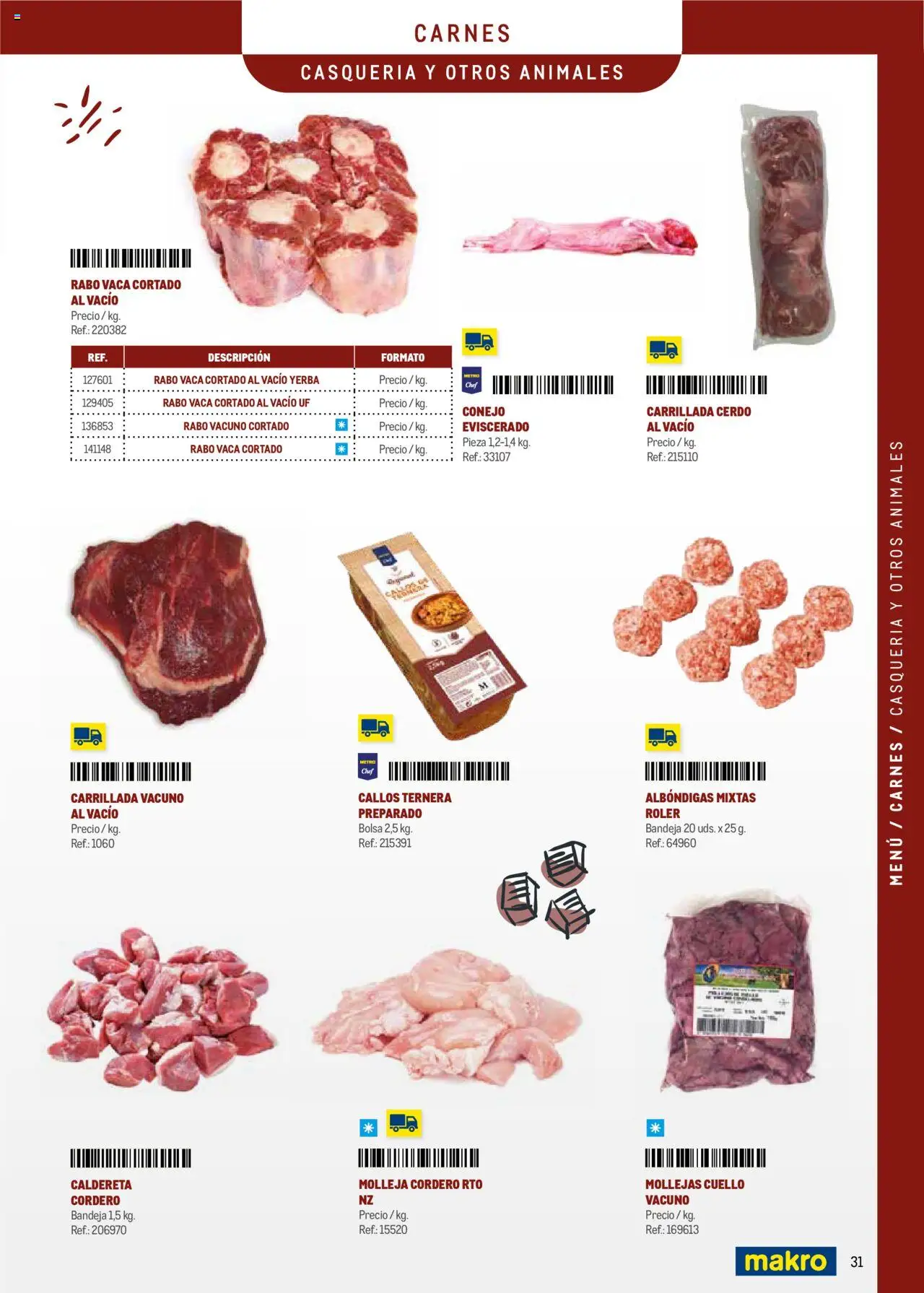 Makro - Menú y Barra Prat │ válido desde el 08.09.2025 | Página: 31 | Productos: Cerdo, Bolsa, Φίλτρο καφέ, Bandeja