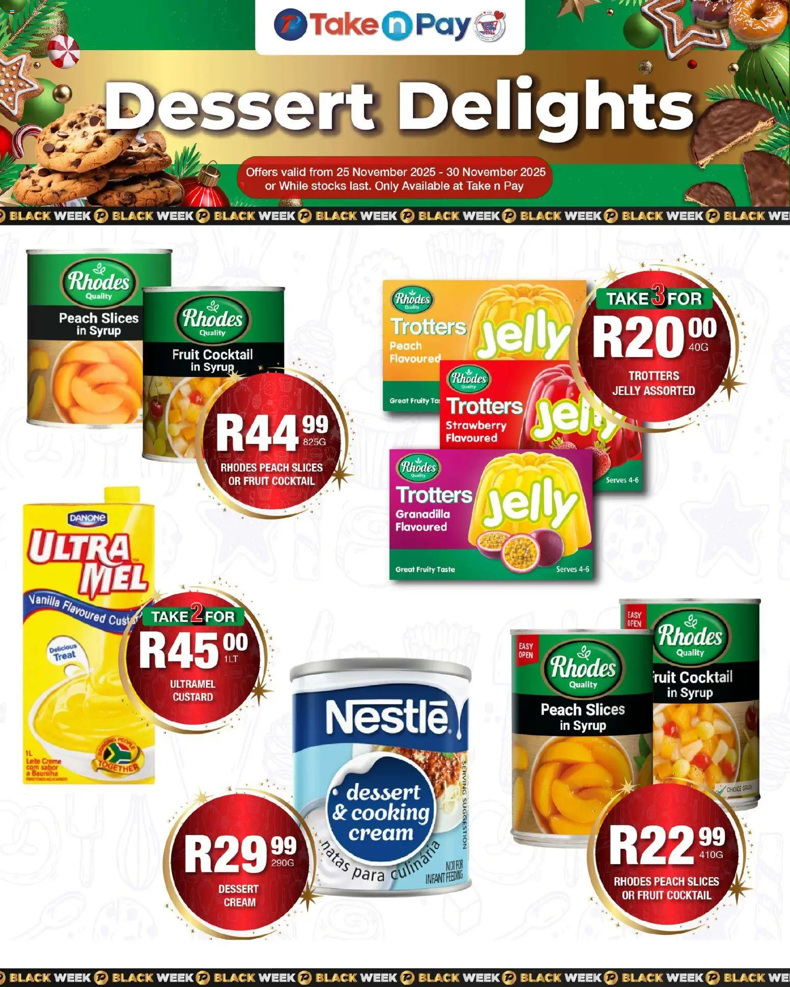 New Take n Pay catalogue – valid from 25.11.2025 | Page: 8 | Products: Custard, Cream, Syrup, Fruit