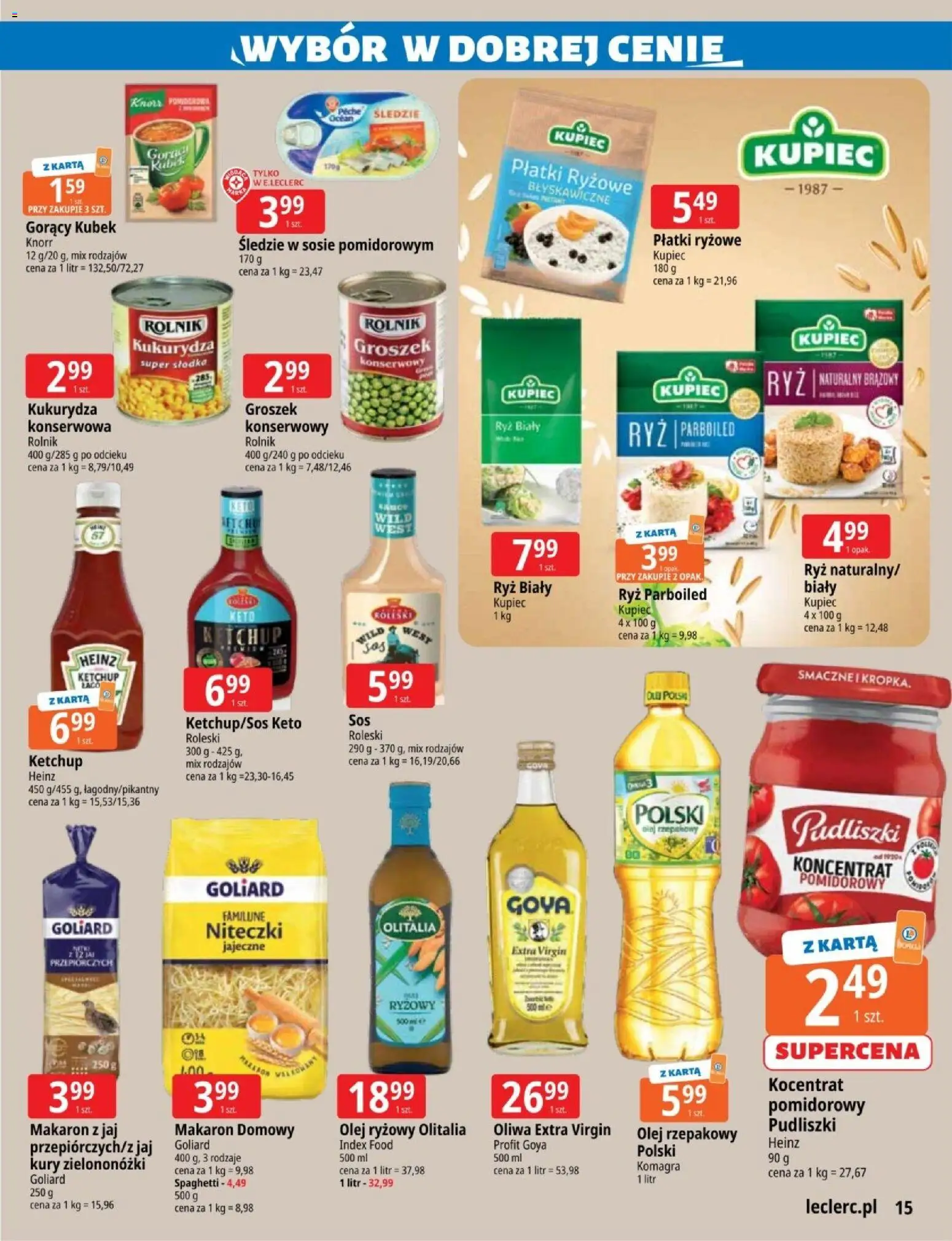 E.Leclerc gazetka - Zielona Góra od 03.03.2026 | Strona: 15 | Produkty: Olej rzepakowy, Płatki ryżowe, Olej, Płatki