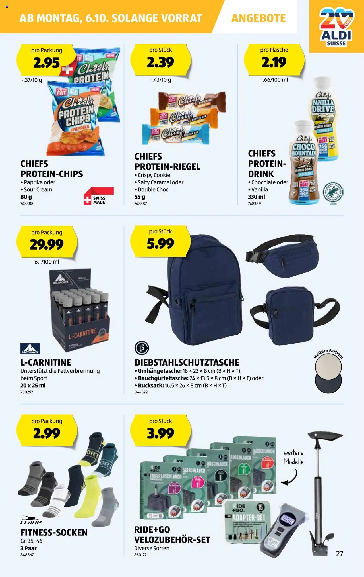 Aldi Aktionen – gültig ab 02.10.2025 | Seite: 28 | Produkte: Rucksack, Chips