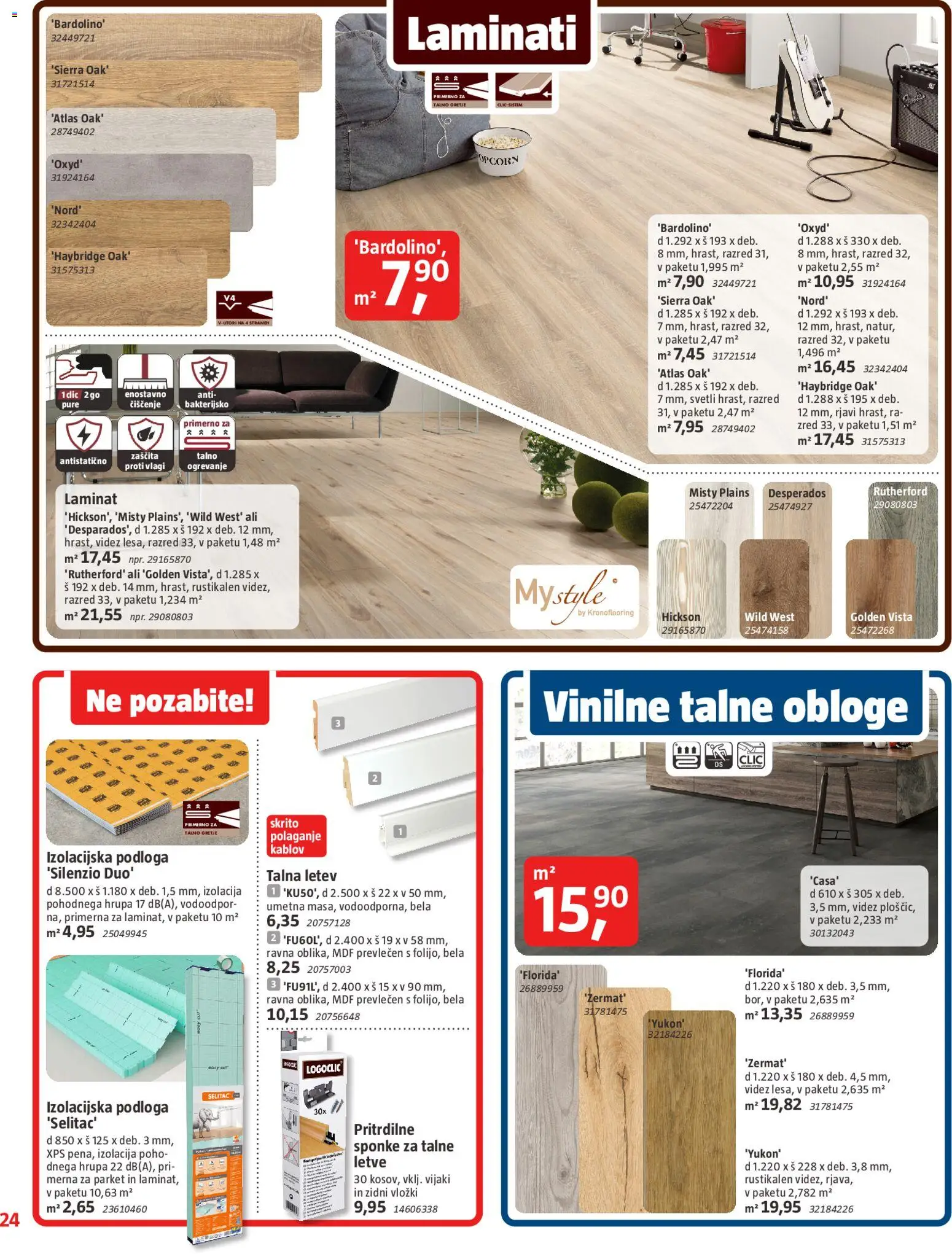 Novi Bauhaus katalog ponudbe – veljaven od 27.11.2025 | Stran: 24 | Izdelki: Vložki, Laminati, Letev, Podloga