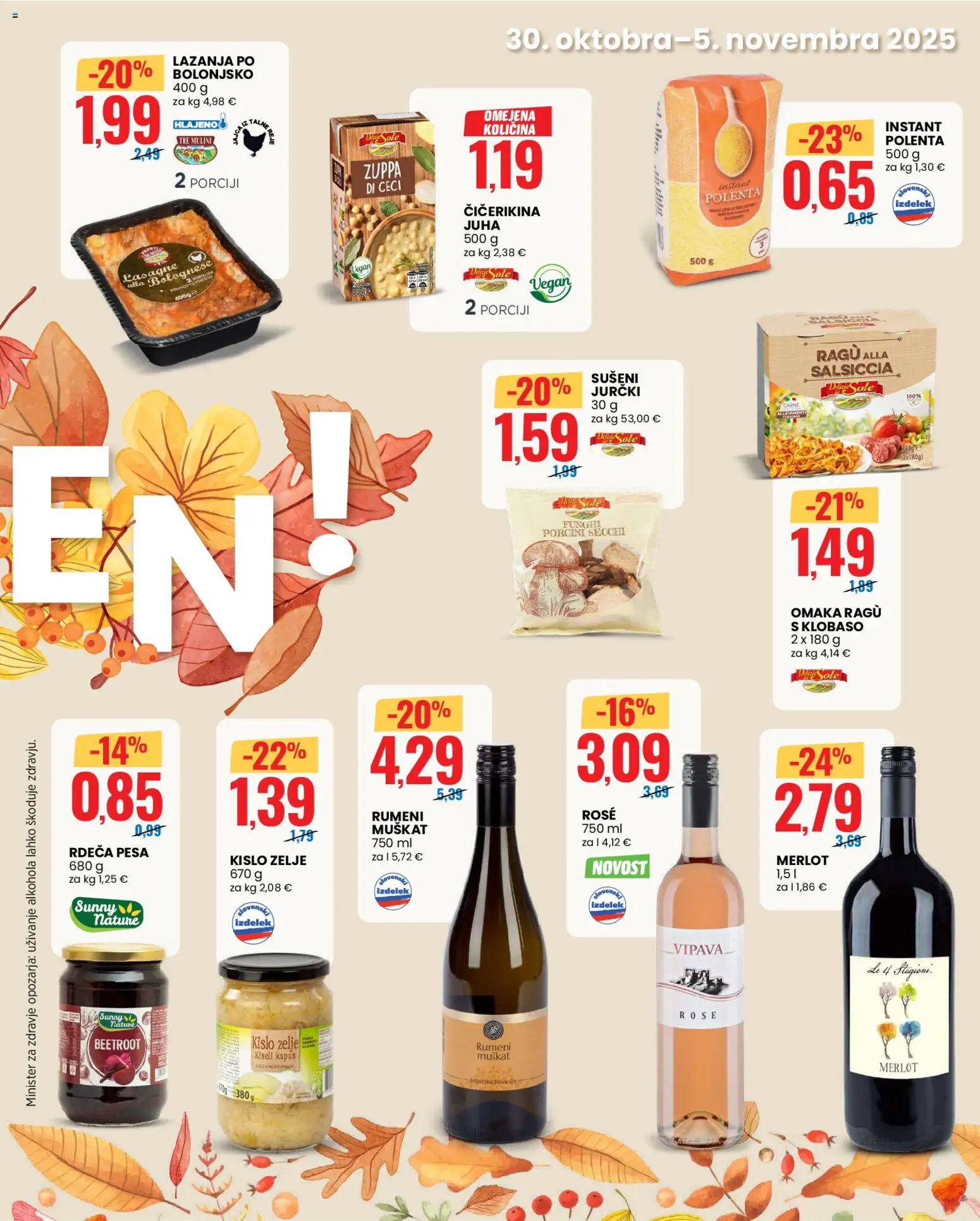 Novi Eurospin katalog ponudbe – veljaven od 30.10.2025 | Stran: 3 | Izdelki: Juha, Lazanja, Omaka, Pesa