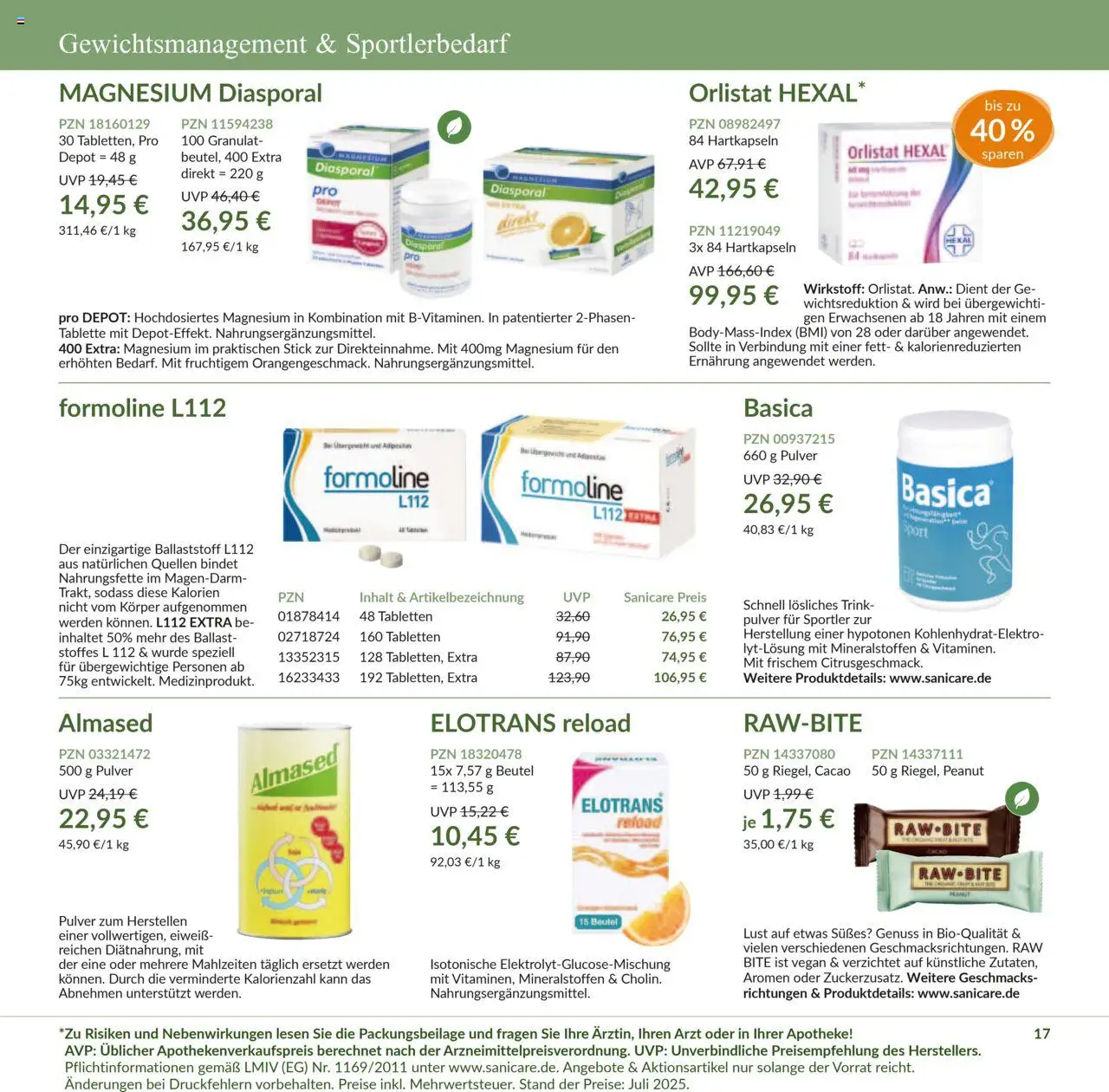 Sanicare Prospekt 	 - gültig ab dem 07.07.2025 | Seite: 19 | Produkte: Energy