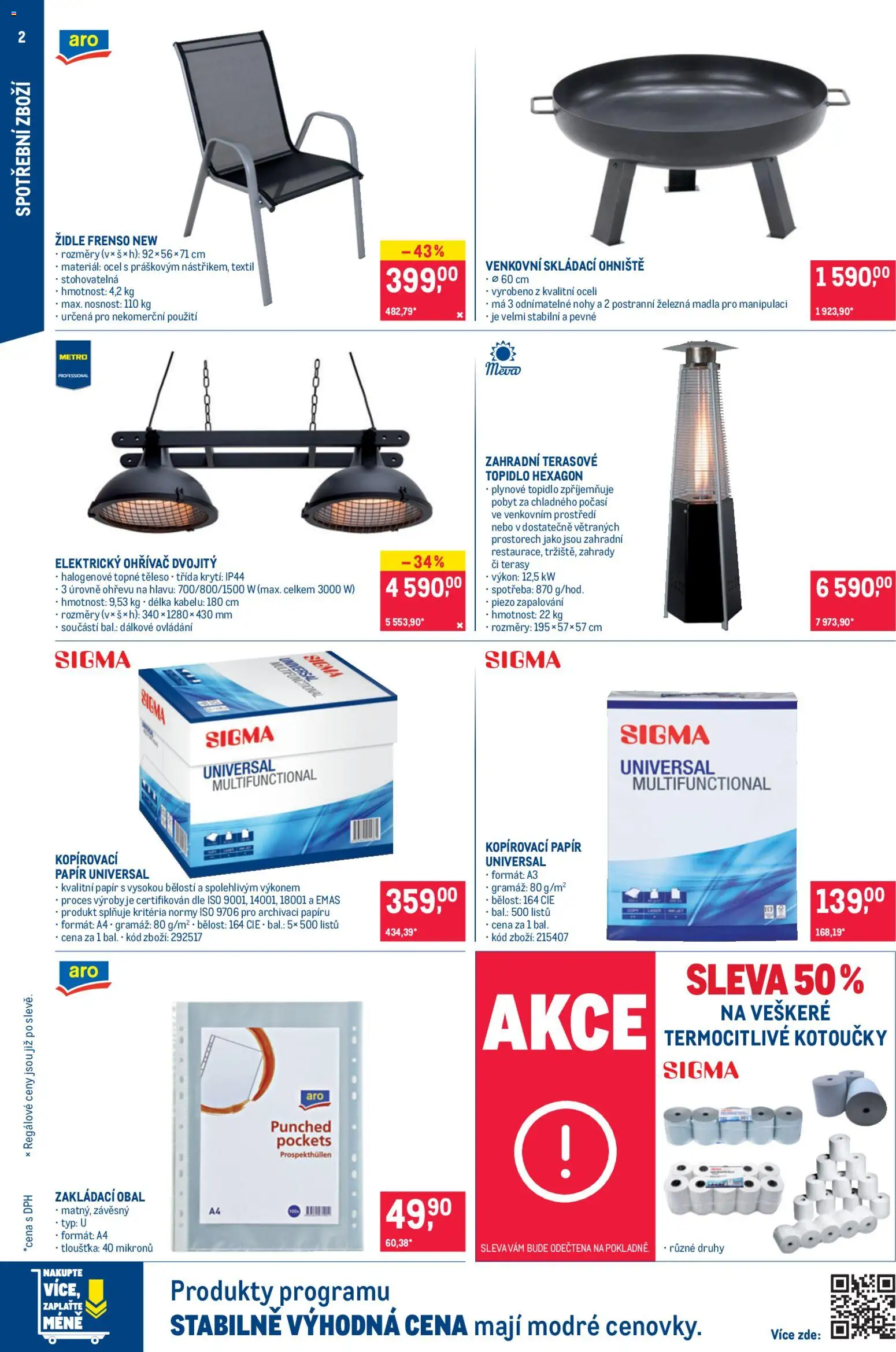 Makro leták - Nepotravinové zboží od 11.03.2026 | Strana: 2 | Produkty: Židle