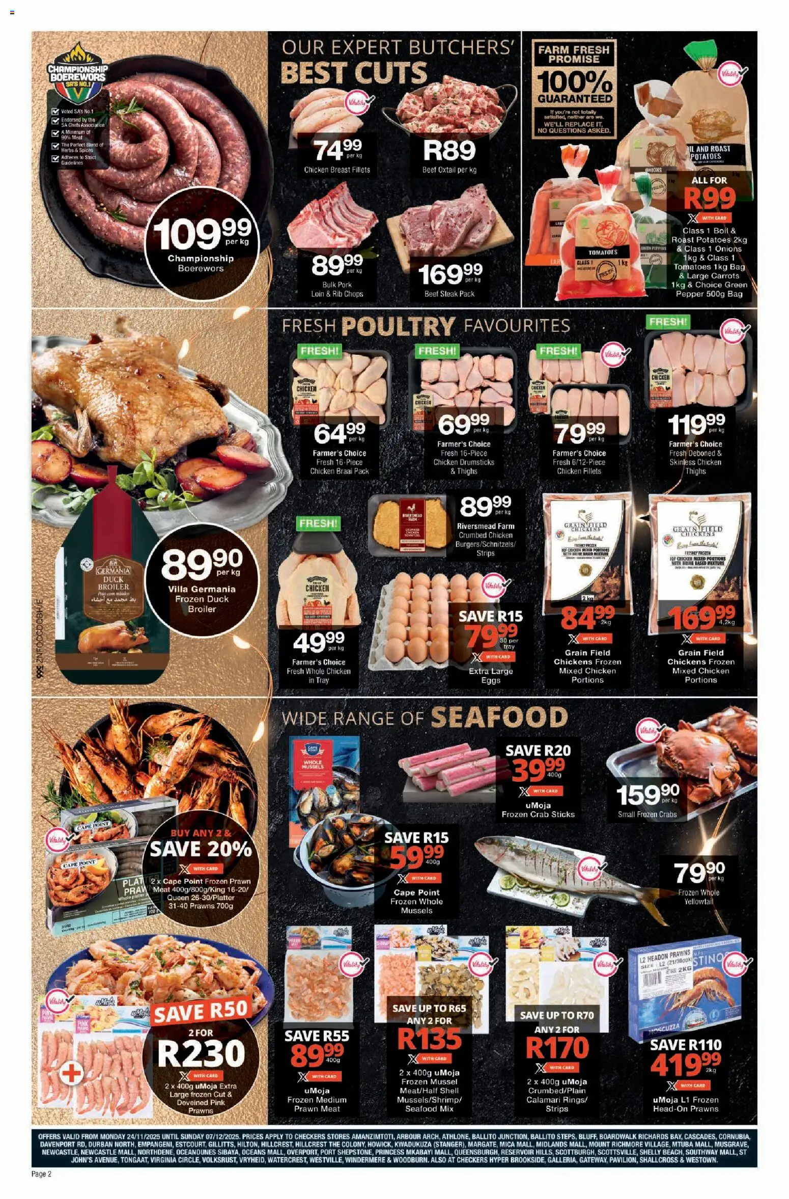 New Checkers catalogue – valid from 23.11.2025 | Page: 2 | Products: Platter, Tomatoes, Potatoes, Herbs