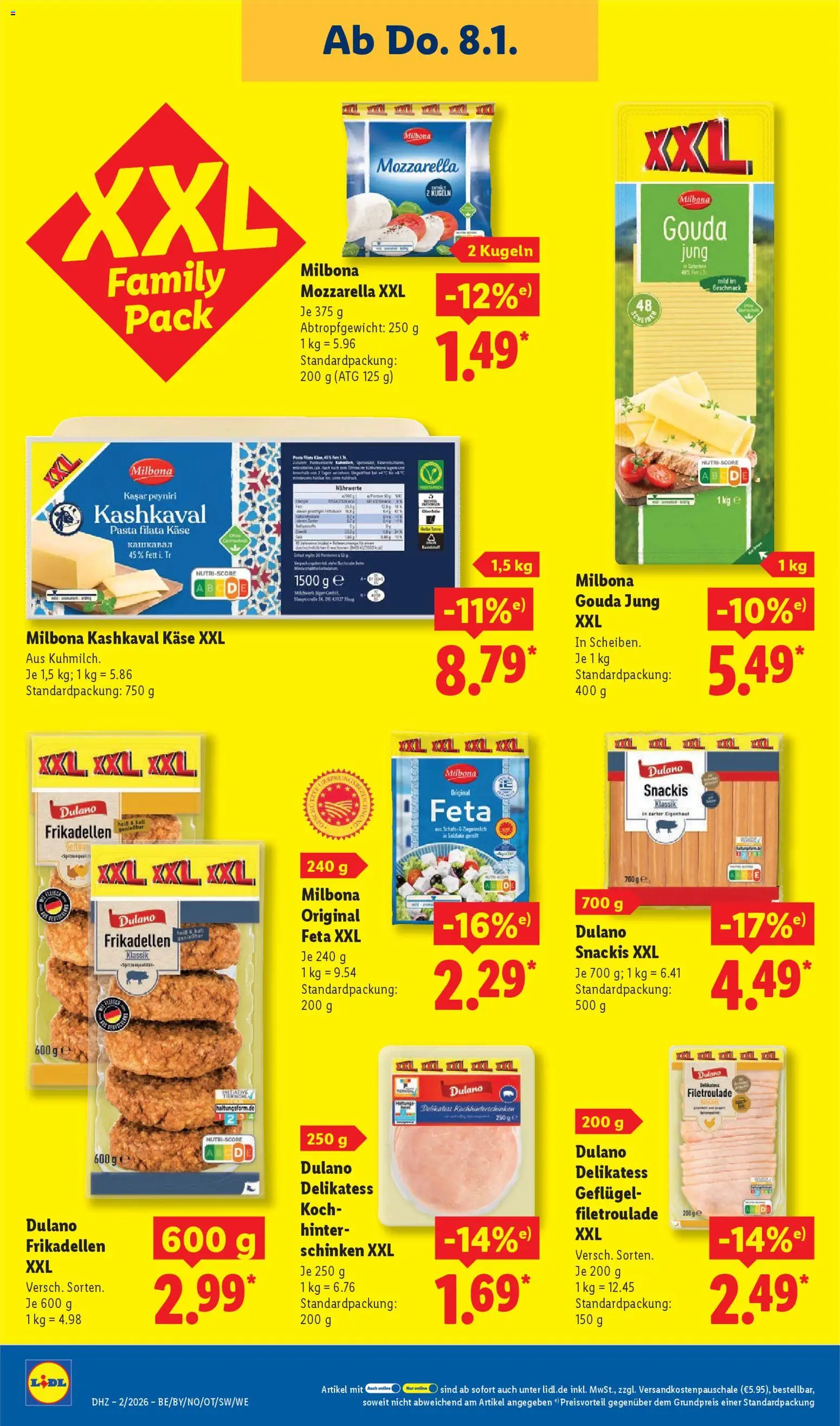 Lidl Prospekt Uffenheim – gültig ab 05.01.2026 | Seite: 52 | Produkte: Käse, Mozzarella, Gouda, Pasta