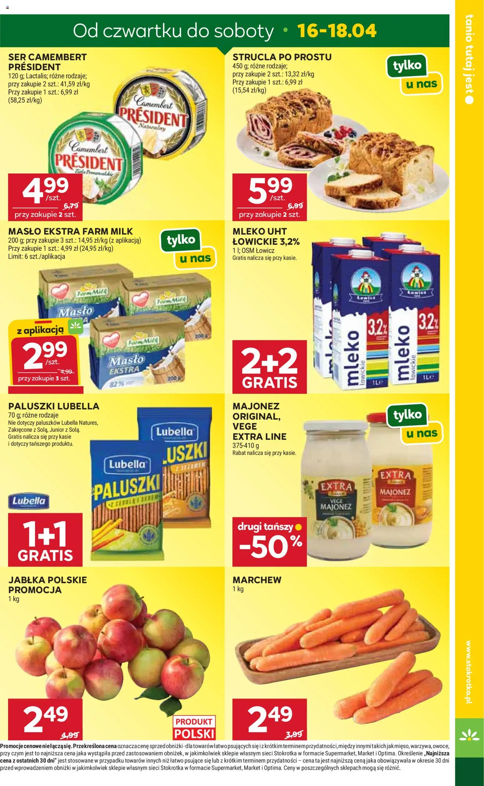 Stokrotka gazetka od 16.04.2026 | Strona: 9 | Produkty: Ser camembert, Camembert, Mleko, Masło