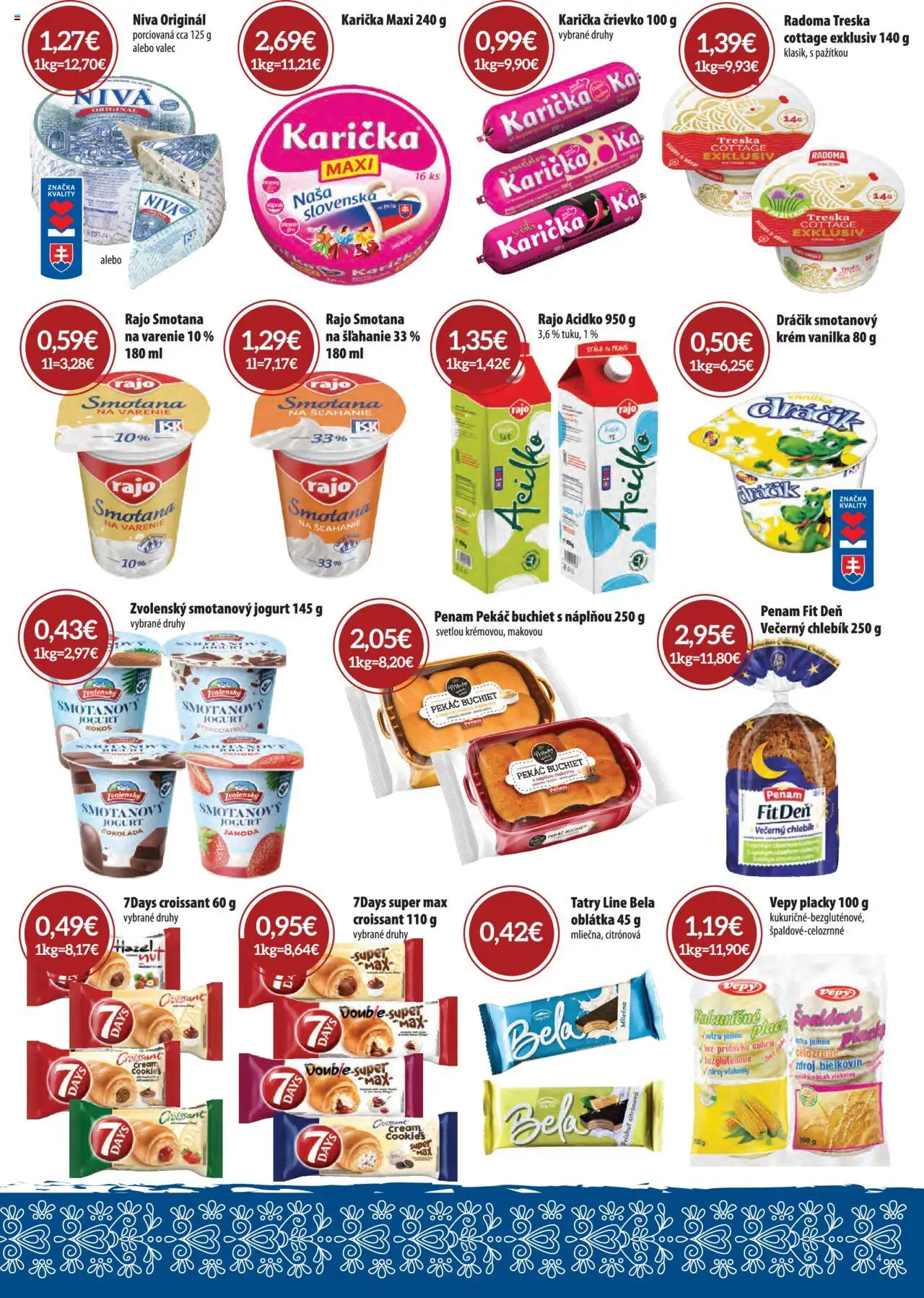 Nové CBA Komfos akcie – leták je platný od 02.10.2025 | Strana: 4 | Produkty: Smotana, Čokoláda, Krém, Acidko