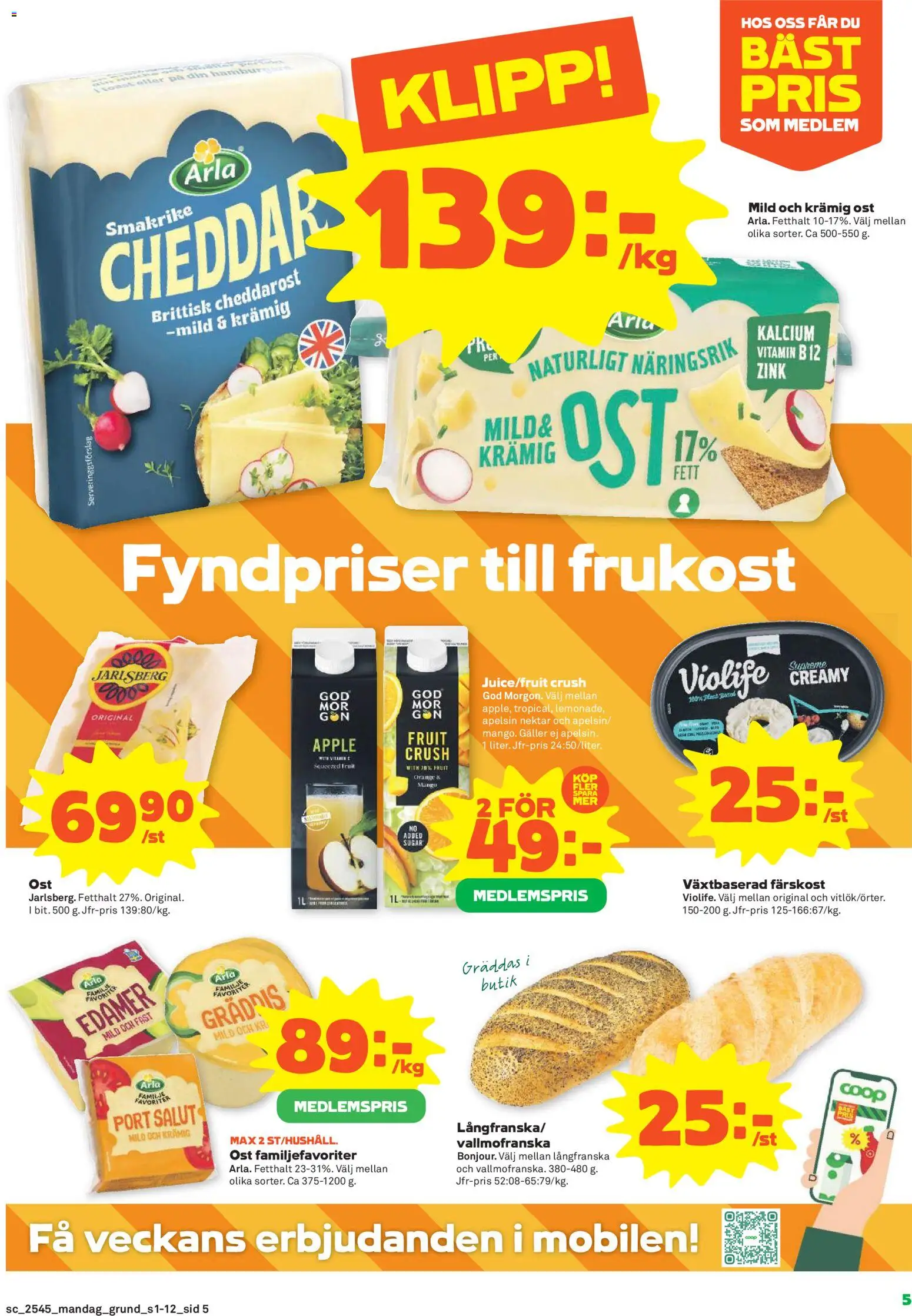 Stora Coop reklamblad aktuell från 03.11.2025 | Sida: 5 | Produkter: Galler, Cheddar, Ost, Äpple