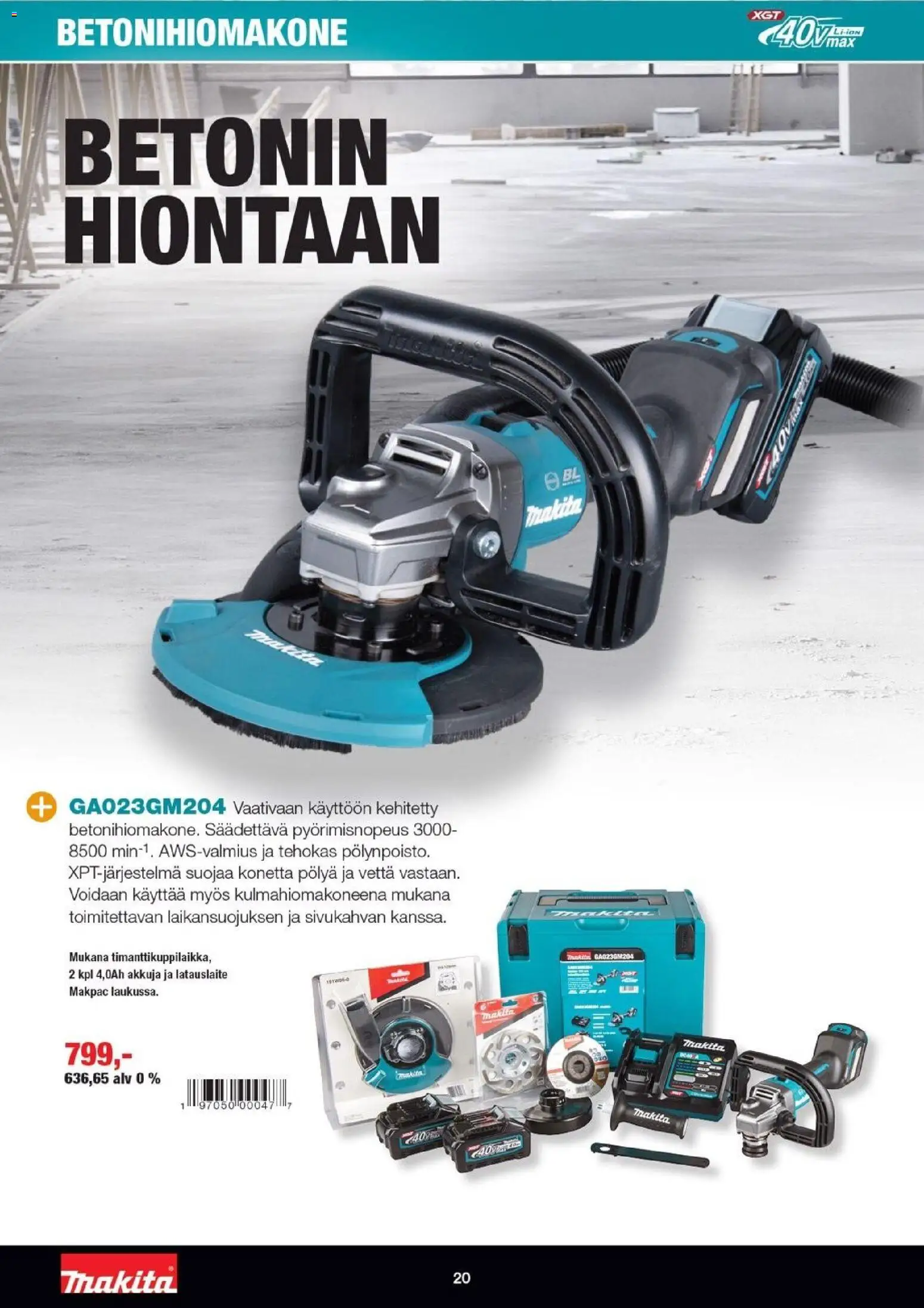 Makita tarjoukset - XGT esite 2026 – voimassa 07.04.2026 alkaen | Sivu: 20