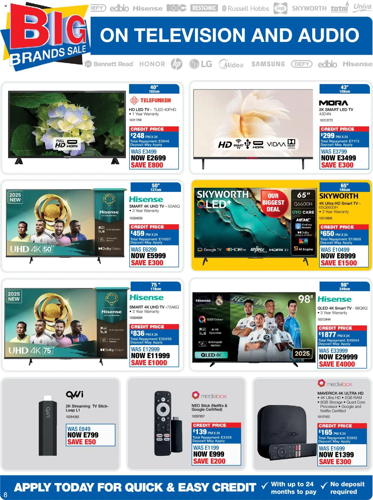 New OK Furniture catalogue – valid from 13.04.2026 | Page: 8 | Products: Television, Audio, TV, Remote