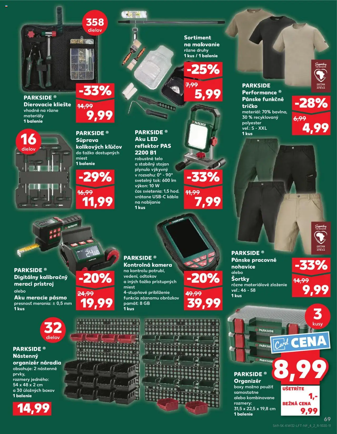 Kaufland SK akciós ujság - amely érvényes a következő dátumtól: 07.08.2025 | Oldal: 69 | Termékek: Parkside, Reflektor, Kamera, Tök