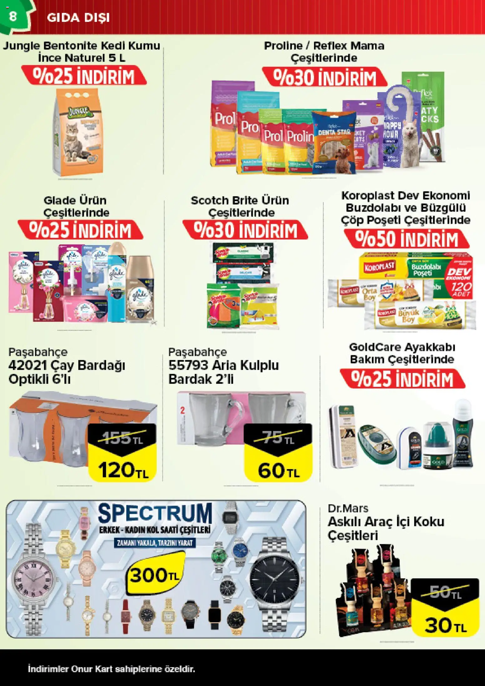 Onur Market Katalog - 24.02.2026 tarihinden itibaren geçerlidir | Sayfa: 8 | Ürünler: Koku, Çay, Zselatin, Çay bardağı