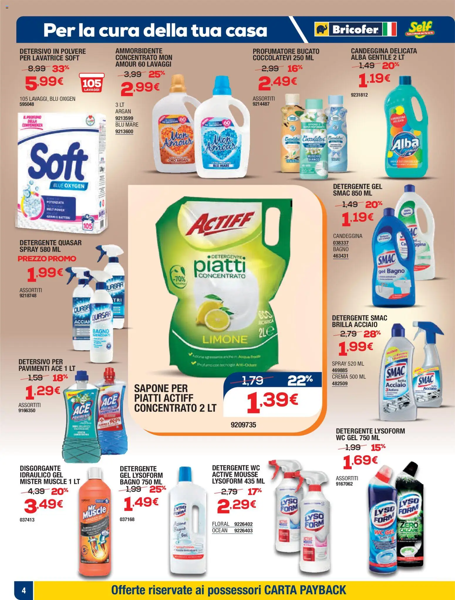 Volantino Bricofer del 15.01.2026 | Pagina: 12 | Prodotti: Crema, Ammorbidente, Candeggina, Limone