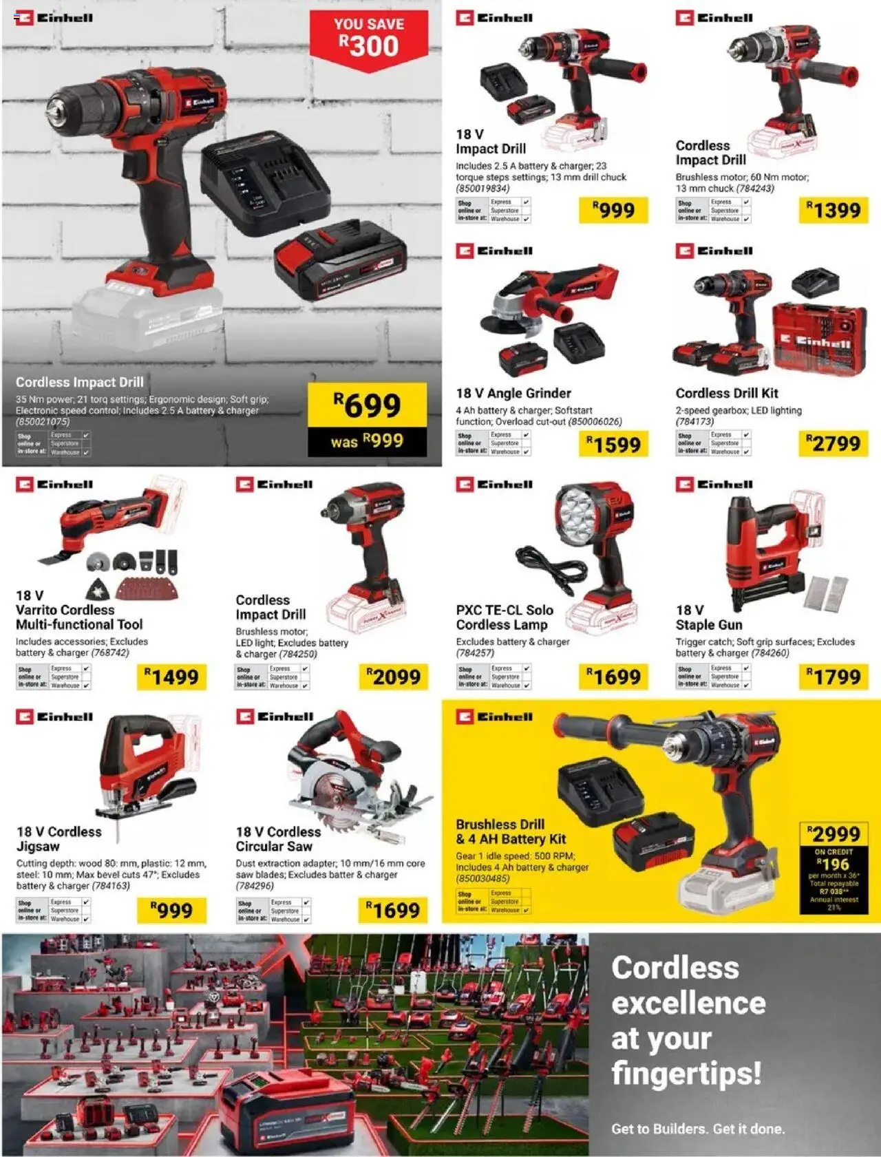 New Builders catalogue – valid from 14.10.2025 | Page: 11 | Products: Grinder, Drill, Lamp, Jigsaw