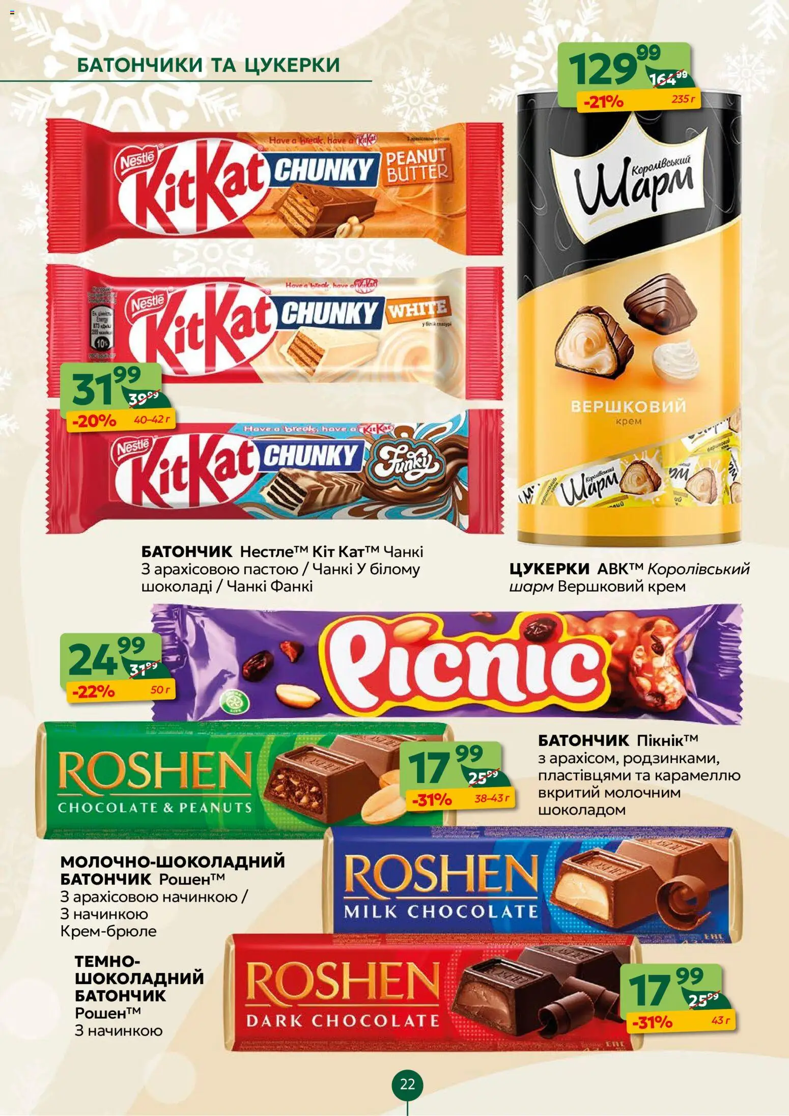 Близенько Kаталог - дійснийкції з 12.01.2026 | Сторінка: 22 | Товари: Цукерки, Крем, Батончик