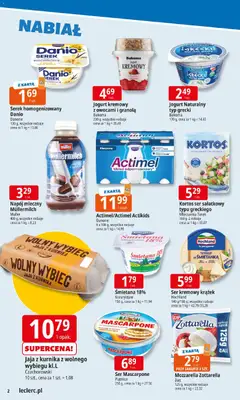 Pogląd oferty "E.Leclerc Gazetka" - ważna od 10.11.2025 | Strona: 2 | Produkty: Karta, Serek, Jogurt naturalny, Jogurt