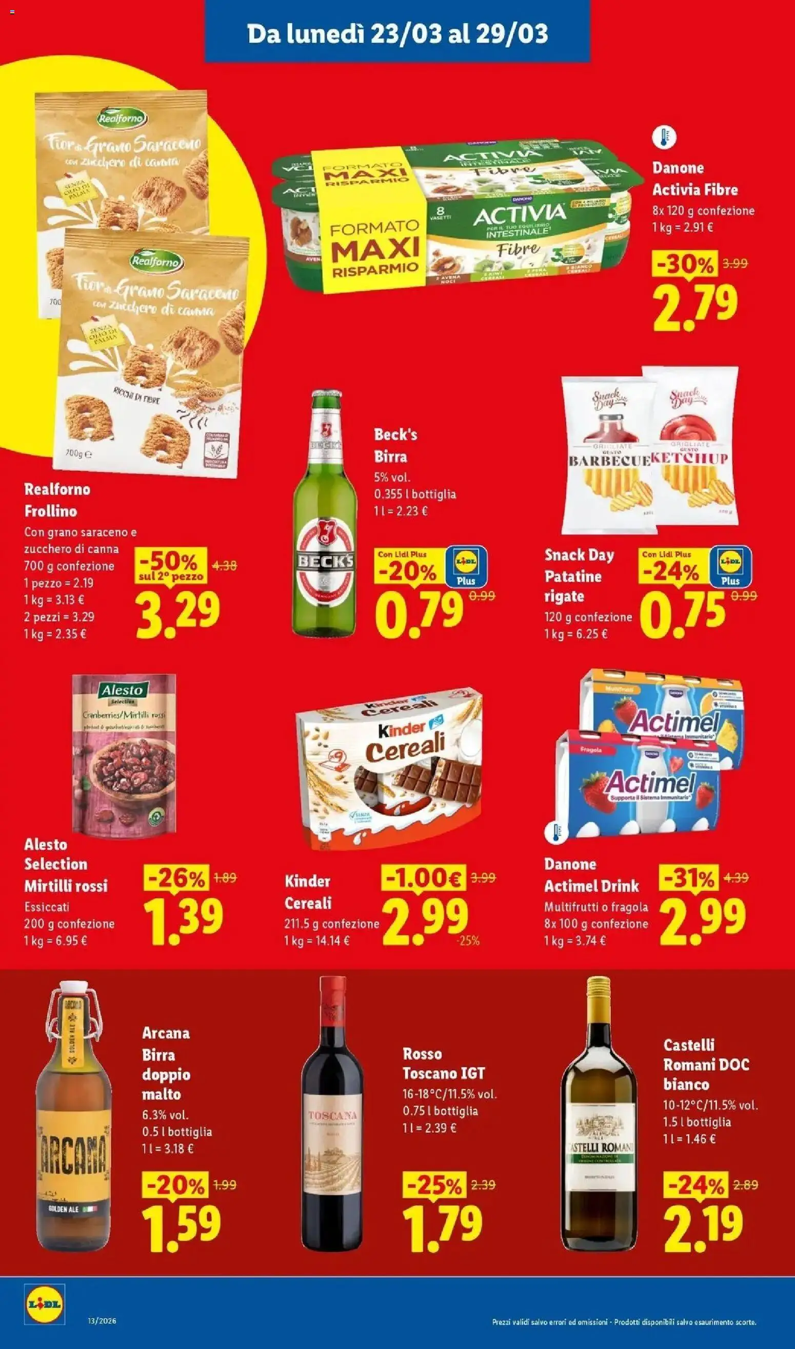 Volantino Lidl del 22.03.2026 | Pagina: 10 | Prodotti: Birra, Cereali, Patatine, Bottiglia