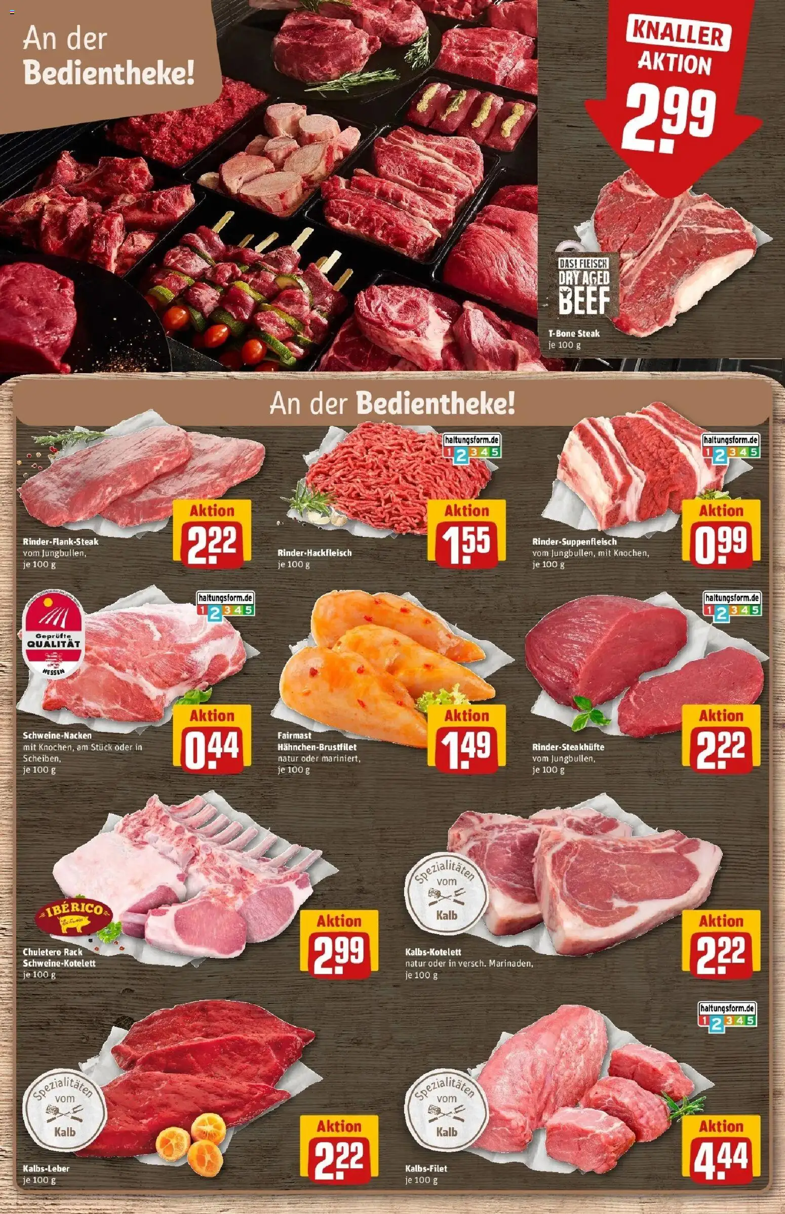 Rewe Prospekt Rodgau/Dudenhofen	 – gültig ab 30.03.2026 | Seite: 13 | Produkte: Schweinenacken, Kalbsleber, Steak, Fleisch