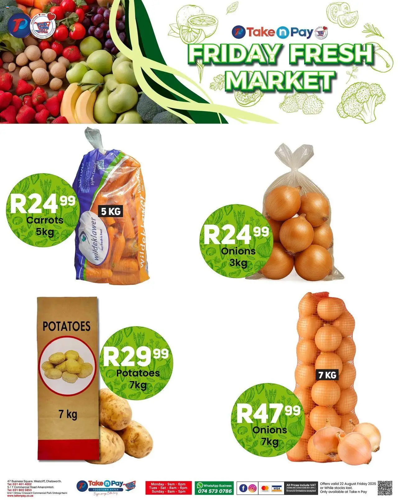 Take n Pay Friday Specials │ valid from 22.08.2025 | Page: 7 | Products: Carrots, Potatoes, Onions