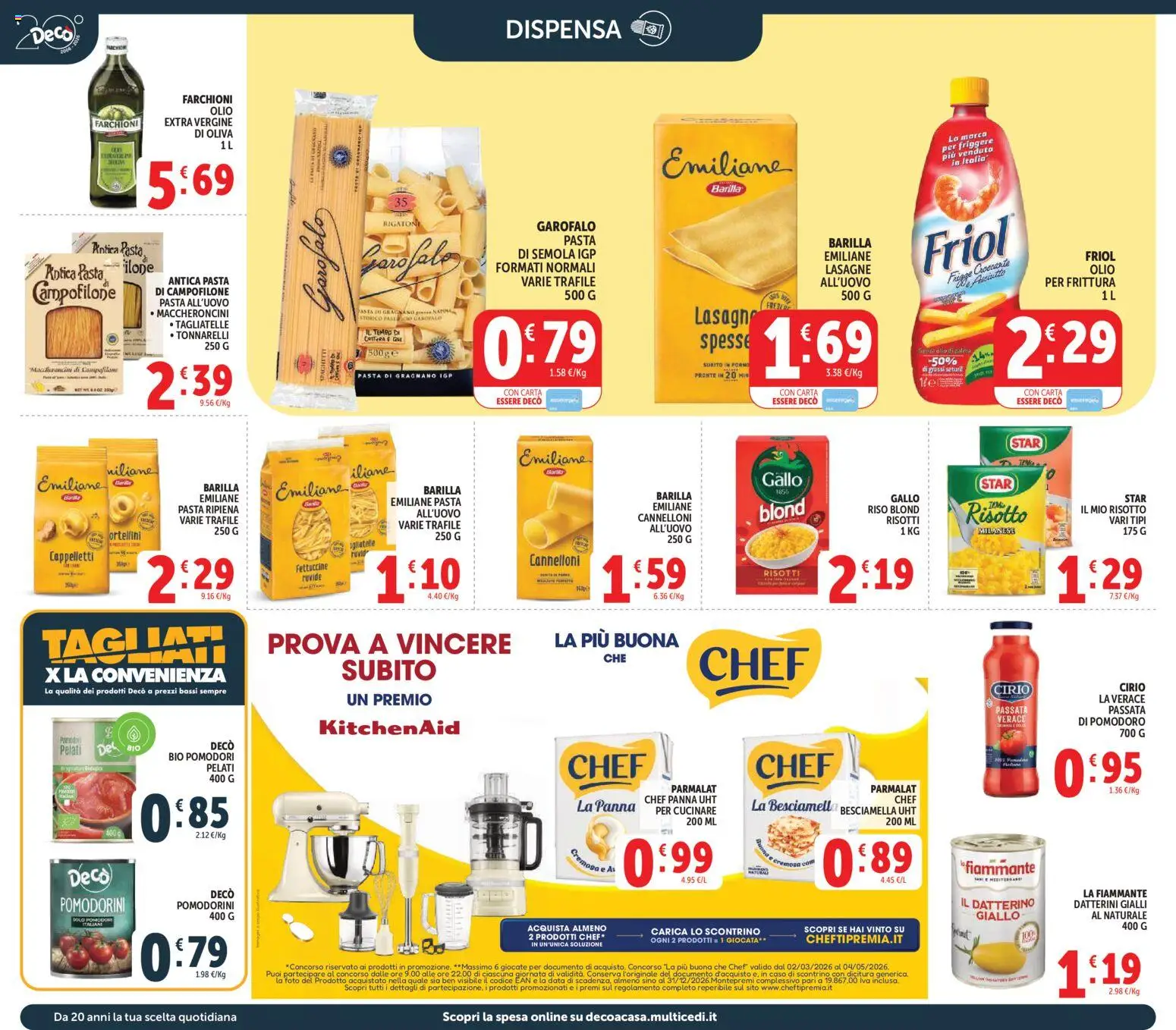 Volantino Decò del 27.03.2026 | Pagina: 22 | Prodotti: Pomodorini, Panna, Olio, Besciamella