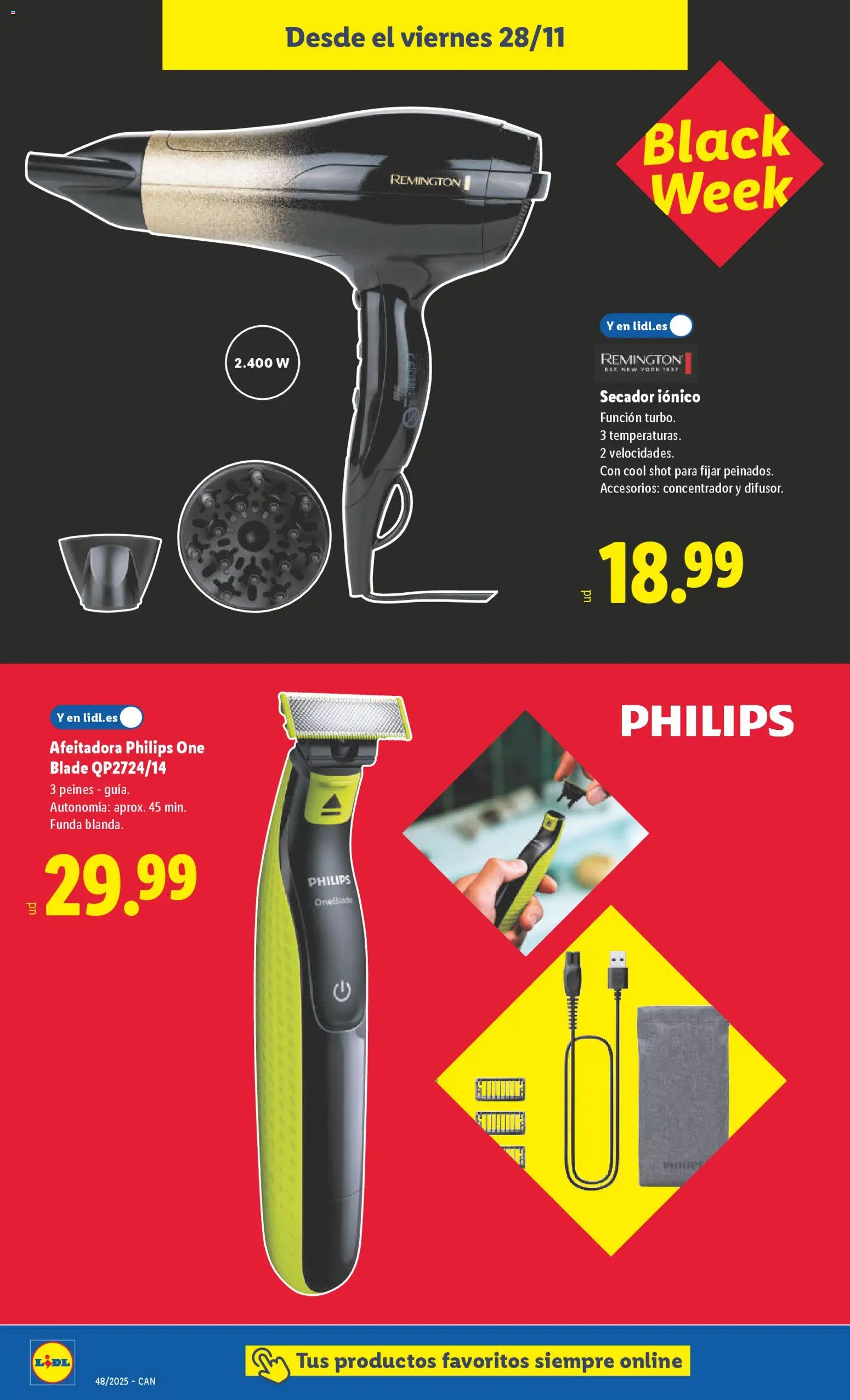 Lidl - Black Friday Canarias │ válido desde el 24.11.2025 | Página: 22 | Productos: Afeitadora, Funda
