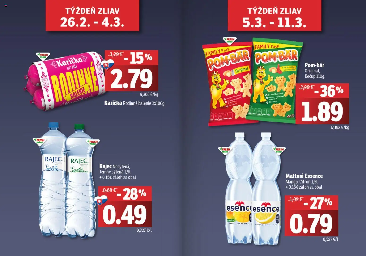 Nové Fresh akcie – leták je platný od 26.02.2026 | Strana: 2 | Produkty: Rajec, Kečup, Mattoni