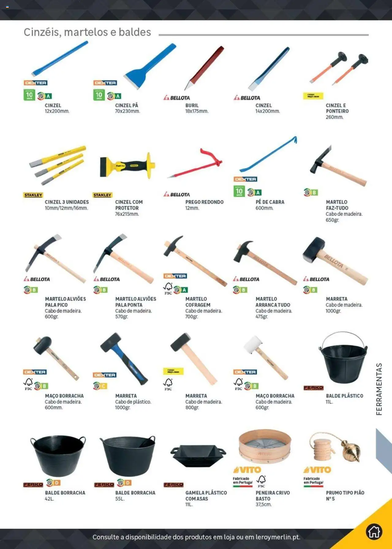 Leroy Merlin Catálogo │ válido de 18.11.2024 | Página: 351 | Produtos: Balde, Ferramentas, Martelo, Pá