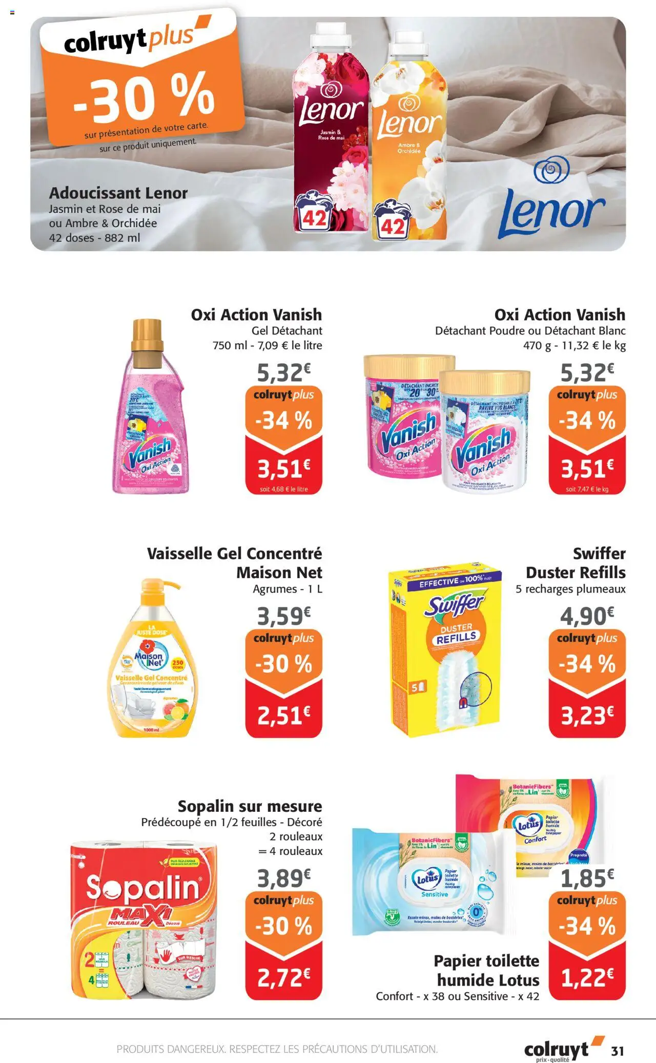  | Page: 31 | Produits: Clé, Papier toilette, Lenor, Détachant