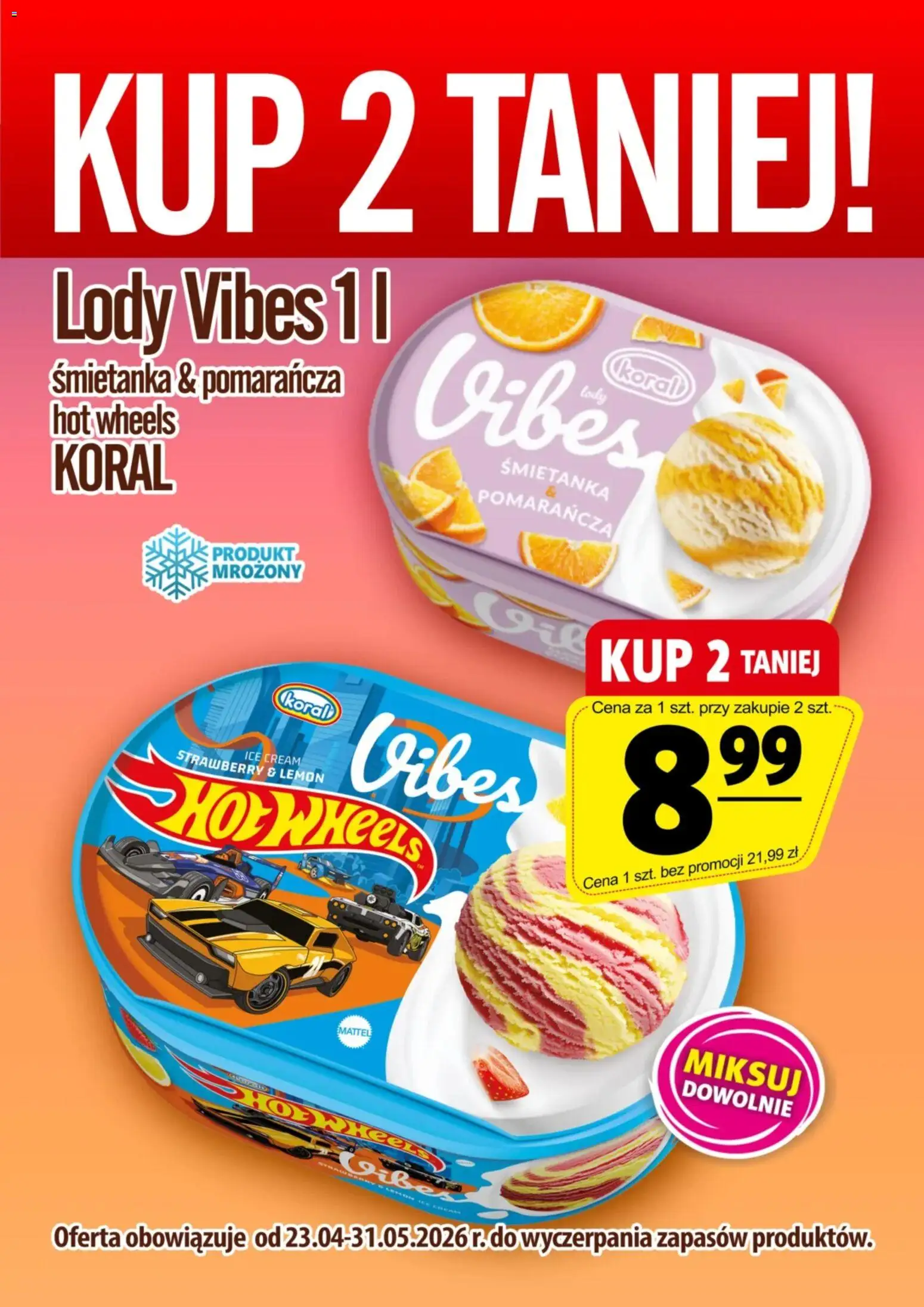 Prim Market promocja - Lody Vibes Koral od 23.04.2026 | Strona: 1 | Produkty: Lody