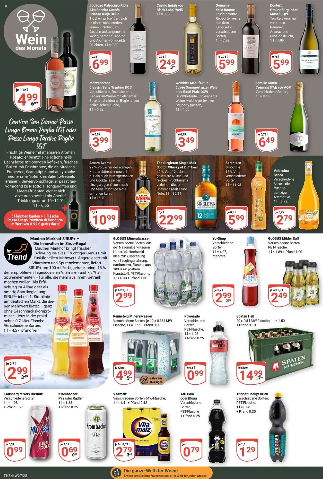 Globus prospekt Zeitz	 - gültig ab dem 29.06.2025 | Seite: 18 | Produkte: Zucker, Powerade, Krombacher, Nüsse