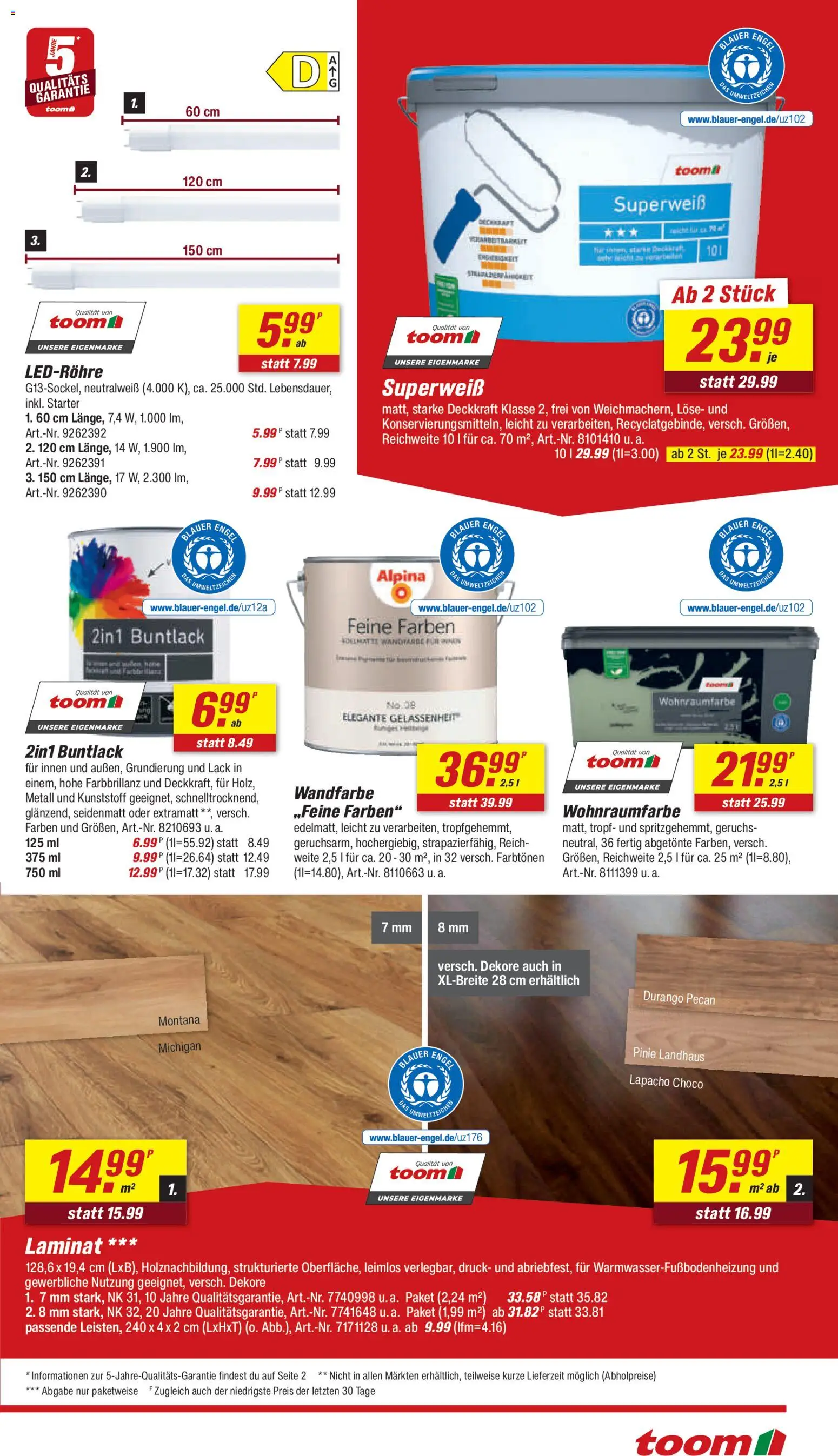 Toom Baumarkt Prospekt 	 – gültig ab 10.01.2026 | Seite: 5 | Produkte: Wandfarbe