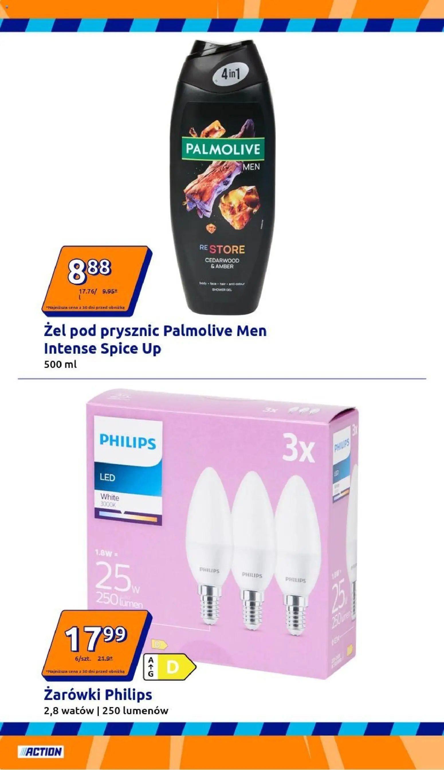 Action Gazetka od 14.01.2026 | Strona: 4 | Produkty: Prysznic, Żel pod prysznic, Żarówki