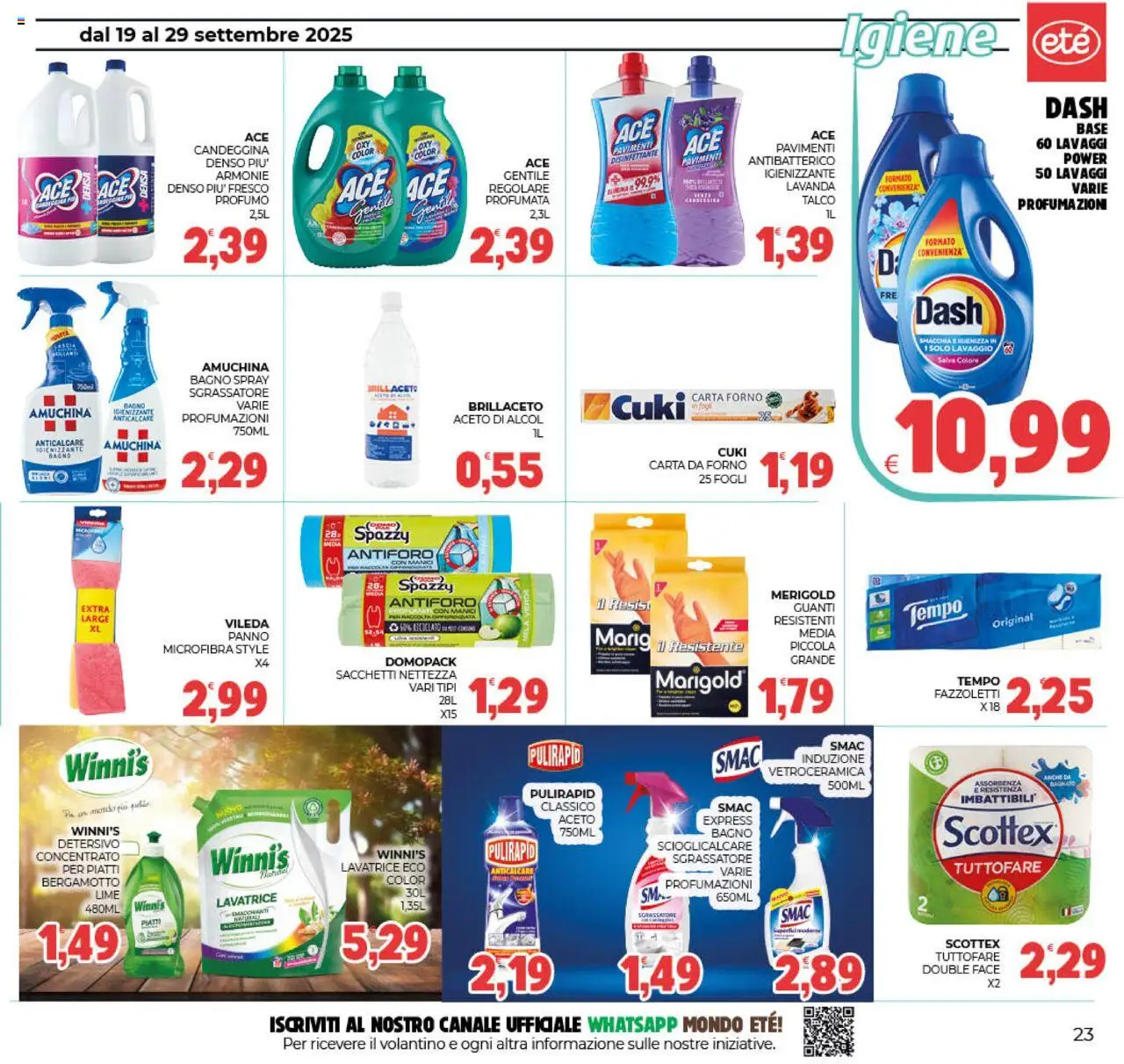 Volantino Eté del 19.09.2025 | Pagina: 23 | Prodotti: Sgrassatore, Carta forno, Lavanda, Bagno