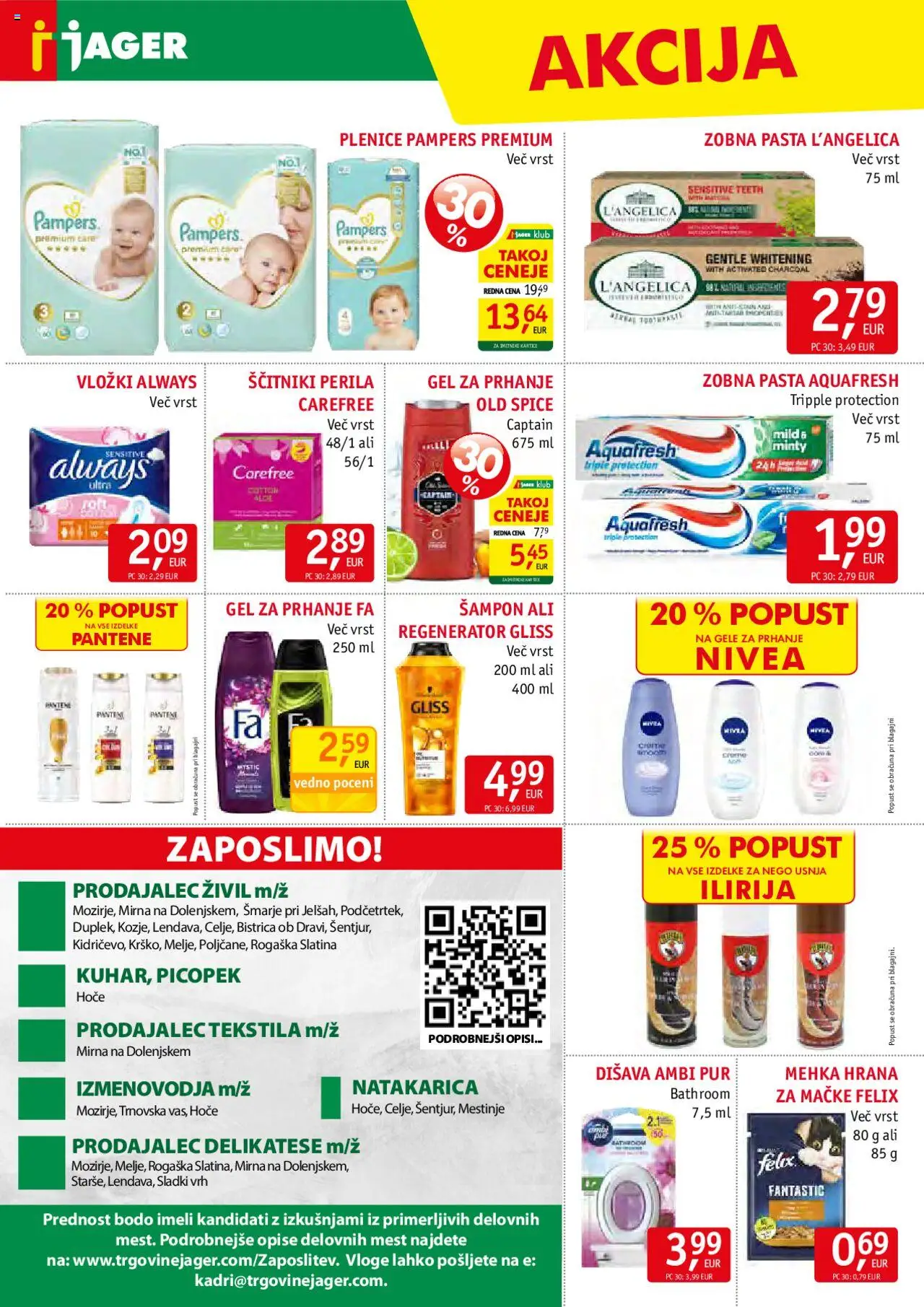 Novi Jager katalog ponudbe – veljaven od 22.10.2025 | Stran: 14 | Izdelki: Gel za prhanje, Vložki, Sampon, Ščitniki