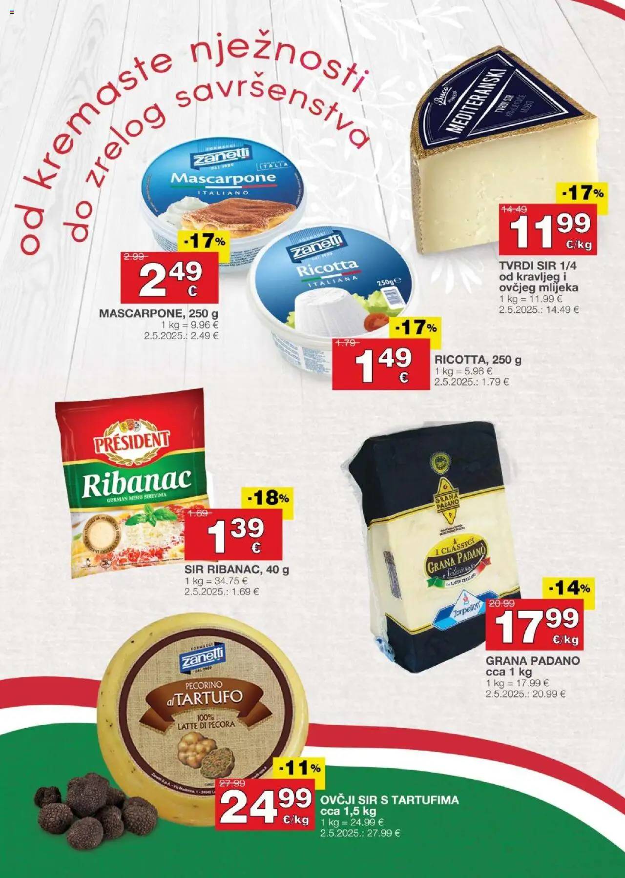 Stanić Diskont katalog | vrijedi od 16.10.2025 | Stranica: 6 | Proizvodi: Grana Padano, Mascarpone, Sir, Tvrdi sir