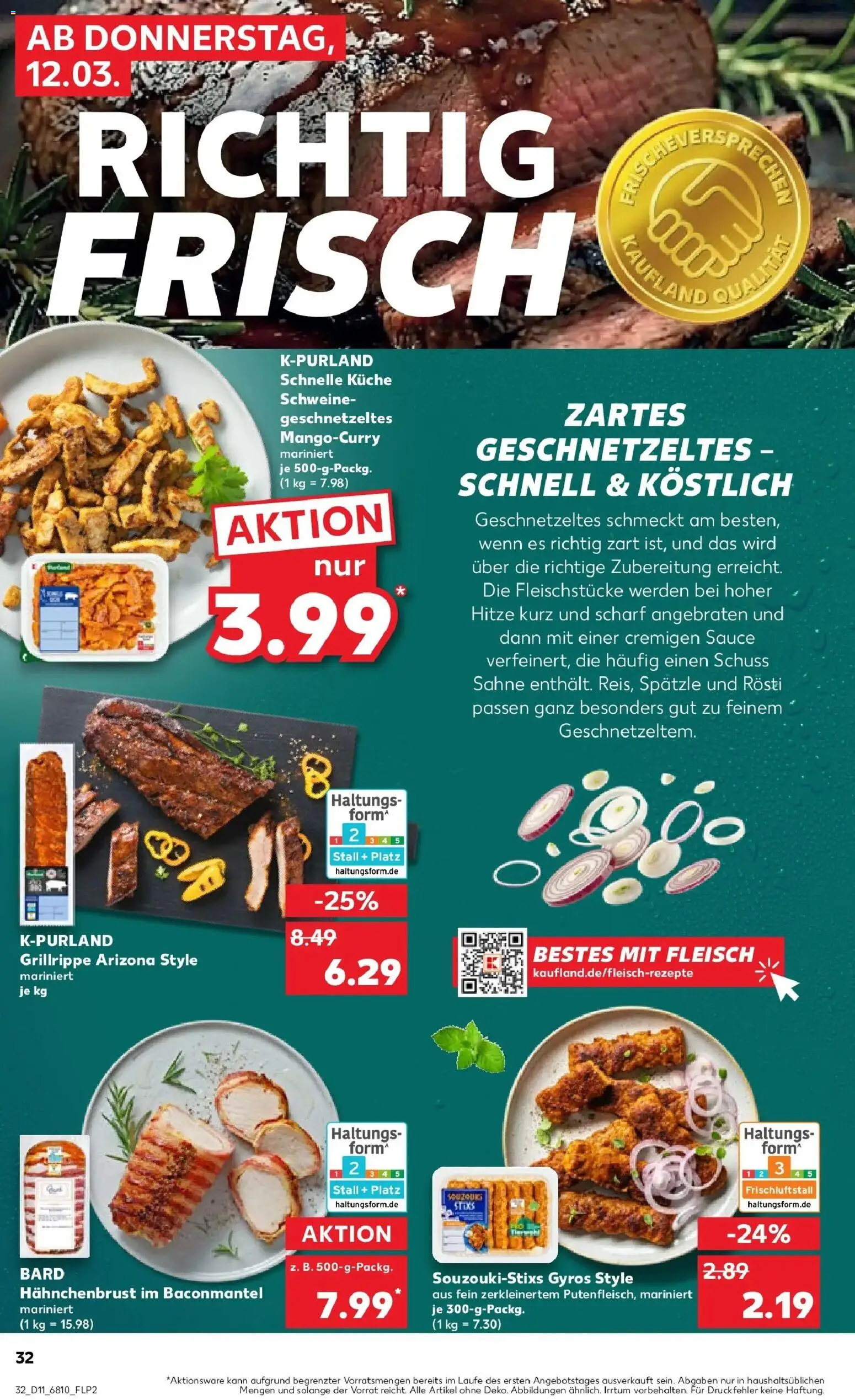 Kaufland Prospekt Tuttlingen	 – gültig ab 09.03.2026 | Seite: 44 | Produkte: Küche, Gyros, Fleisch, Hahnchenbrust