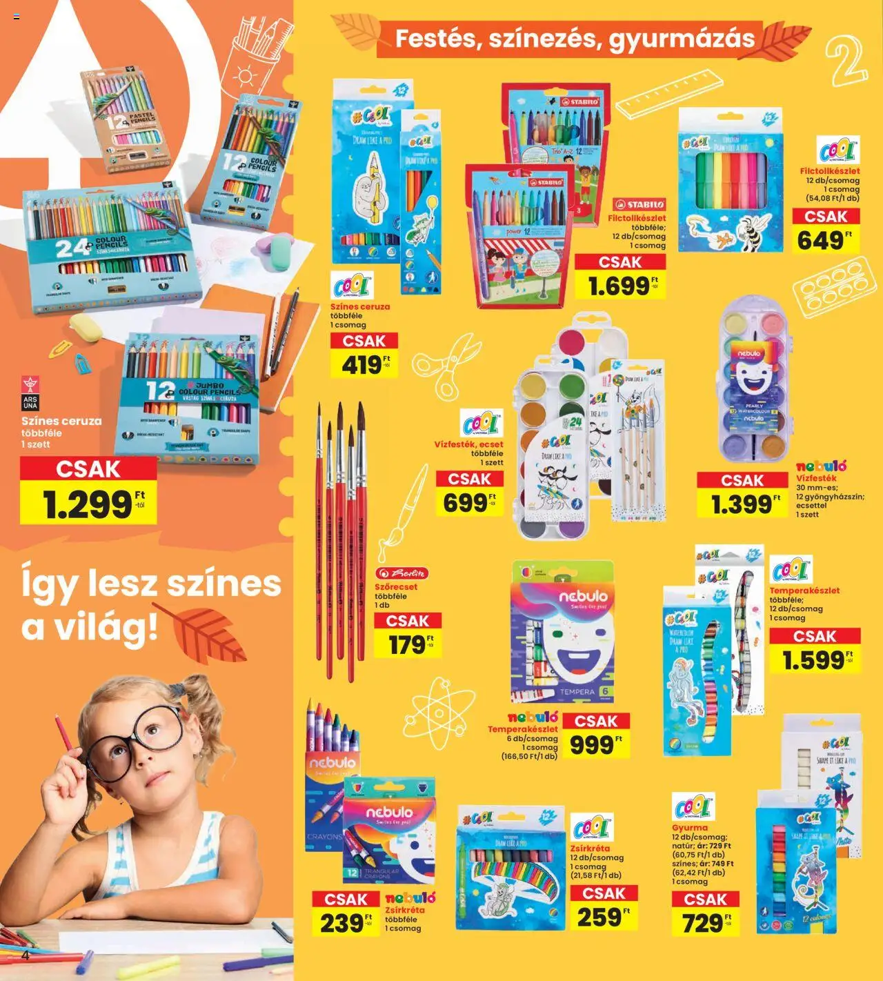 Interspar akciós ujság - amely érvényes a következő dátumtól: 14.08.2025 | Oldal: 4 | Termékek: Gyurma, Ecset